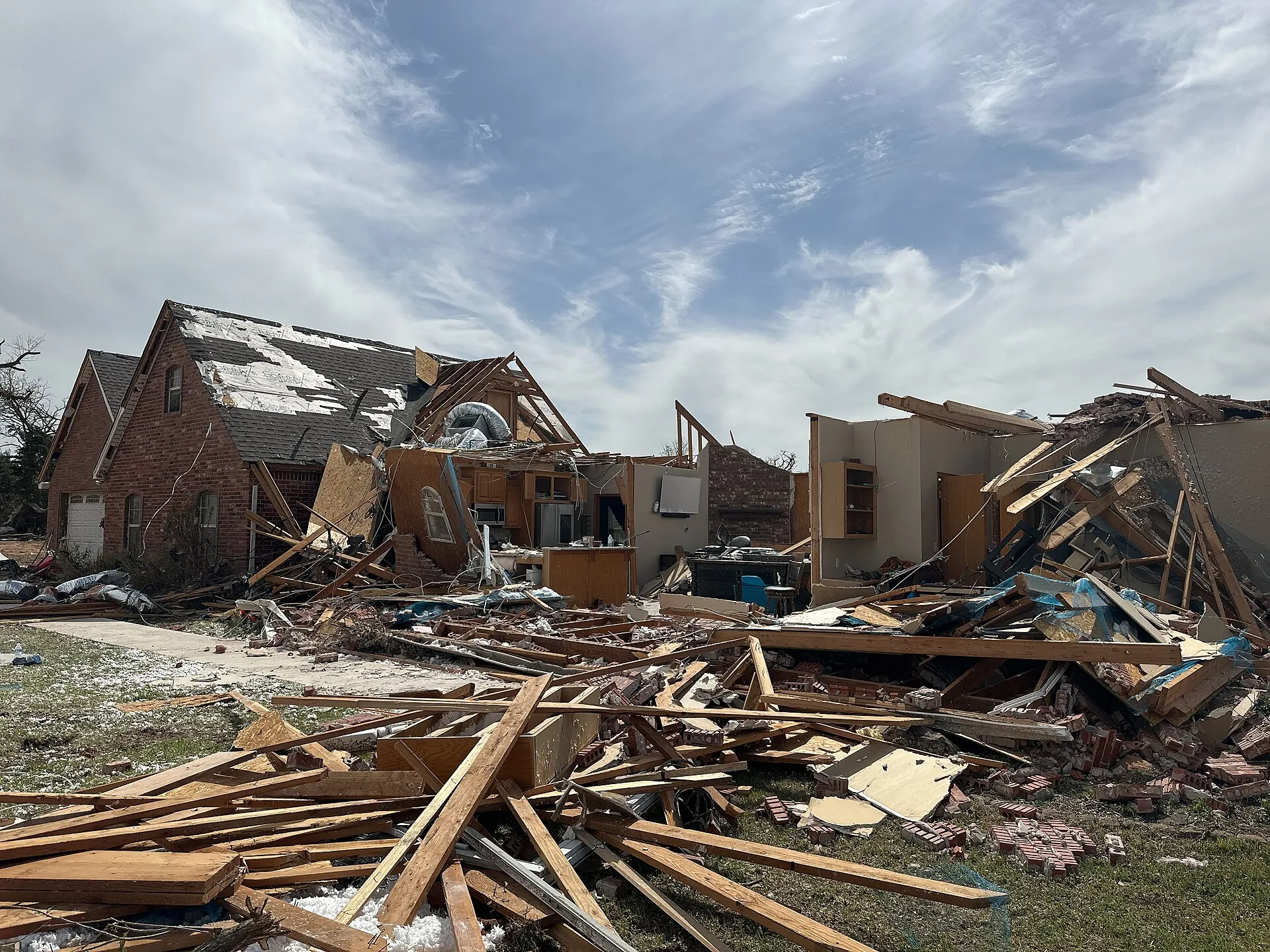 A destroyed home in Cole, Oklahoma, from the EF3 tornado of April 19, 2023 (National Weather Service).