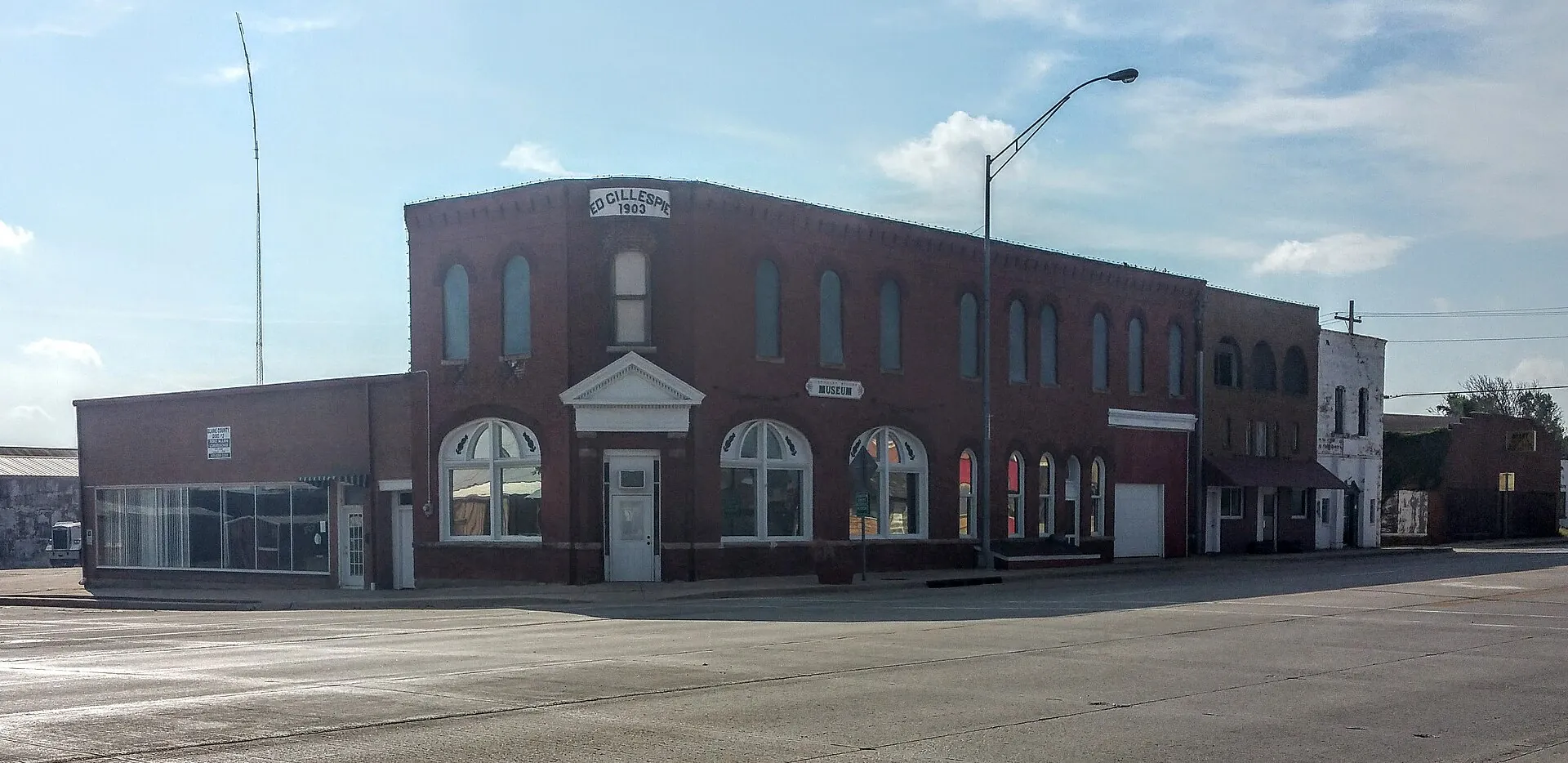 The Gillespie Building in Geary — a former bank, now the Canadian Rivers Historical Museum.