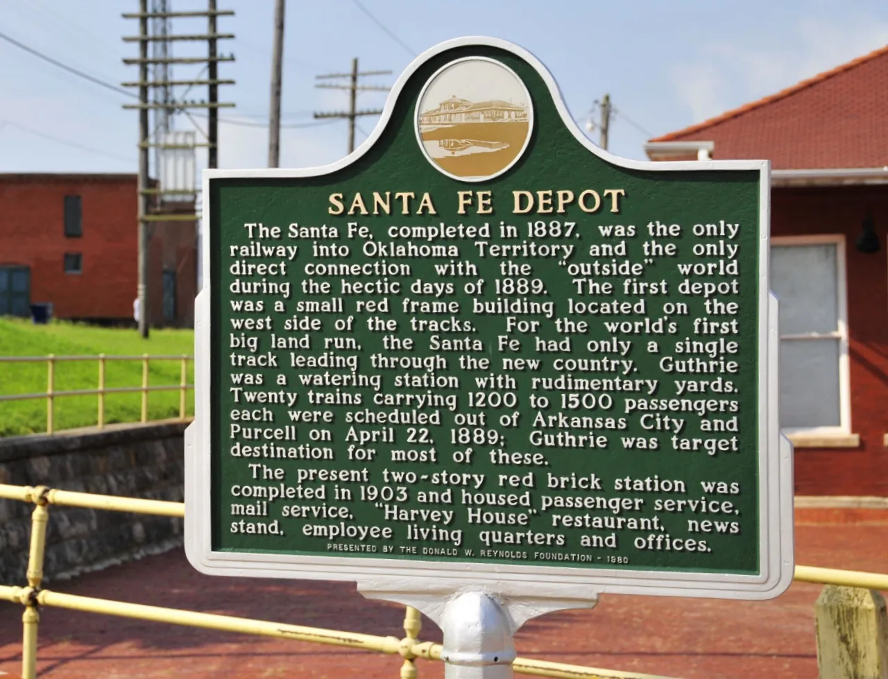 The old Santa Fe depot in Guthrie, Oklahoma.
