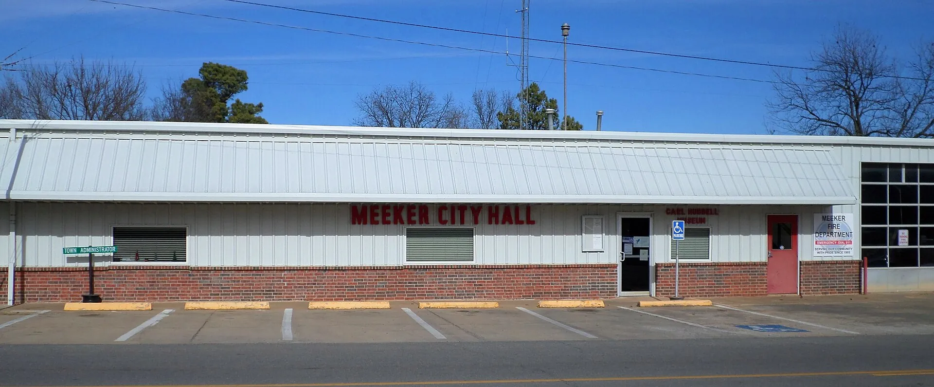 Meeker City Hall, 510 W Carl Hubbell Blvd, Meeker, Oklahoma.