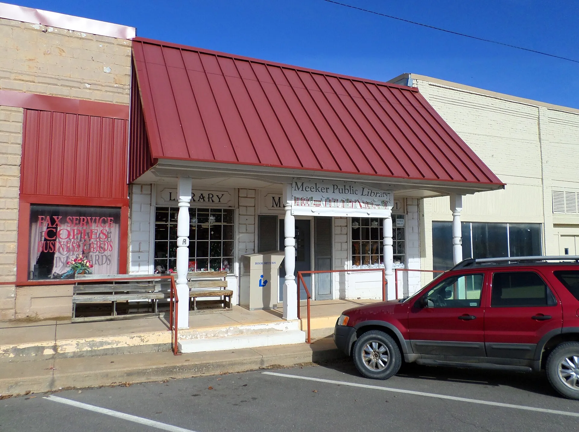 Meeker Public Library, 616 W Carl Hubbell Blvd, Meeker, Oklahoma.