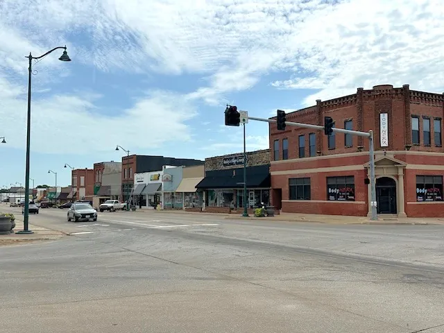 Downtown Prague, Oklahoma (July 2025).