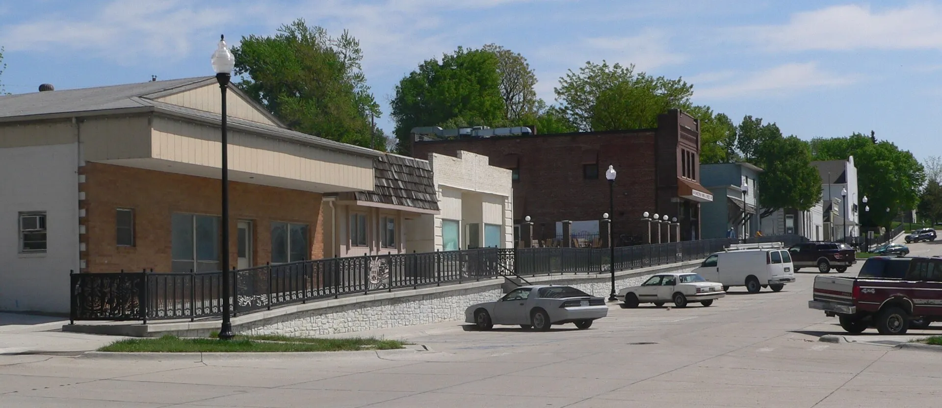 Downtown Bennington, Nebraska: north side of 2nd Street, seen from the west.