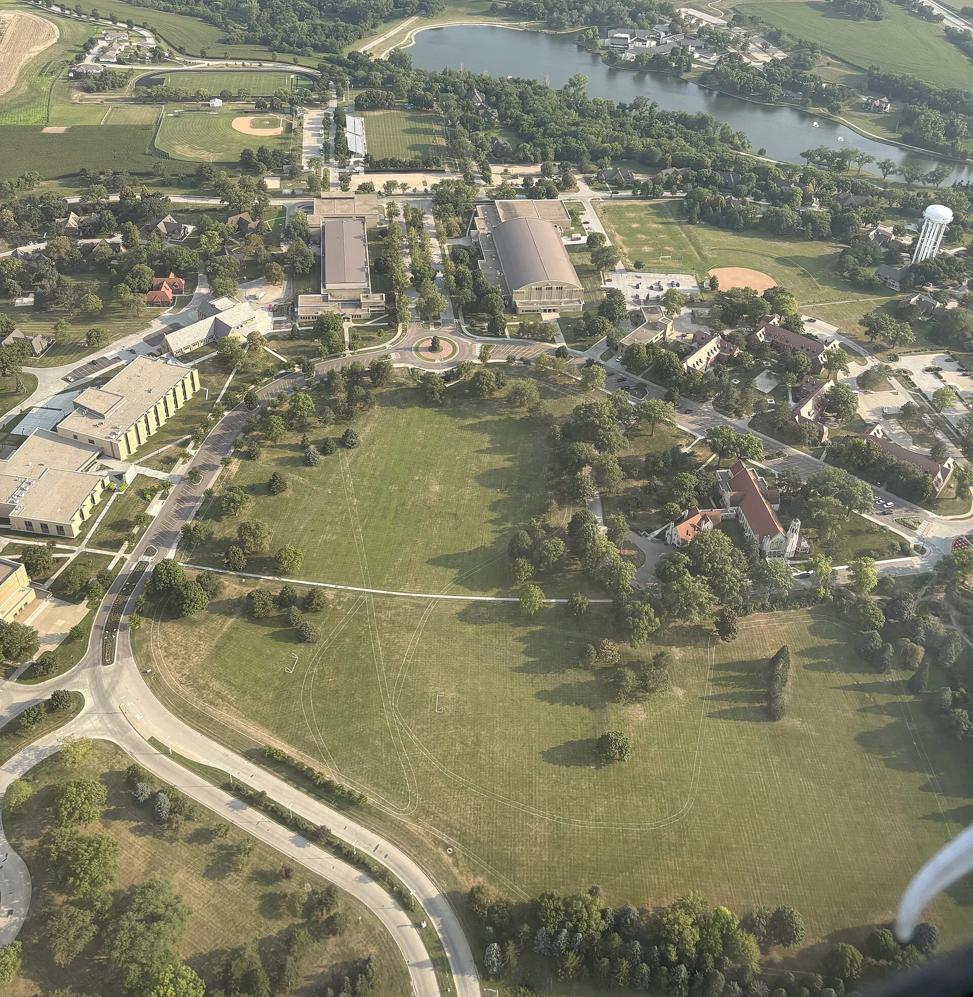 Aerial view of Boys Town, Nebraska, in 2026