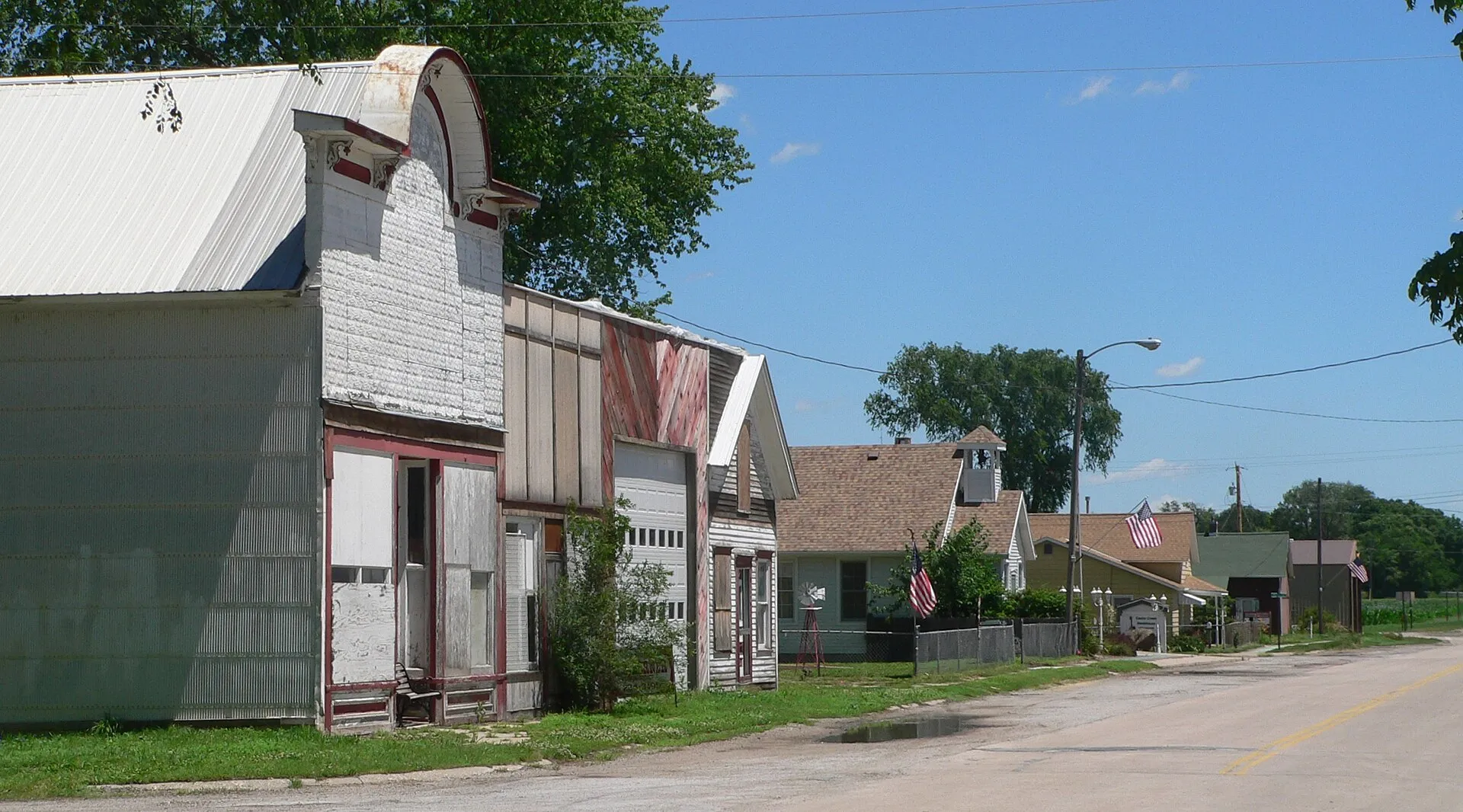 Downtown Cedar Creek, Nebraska: north side of B Street.