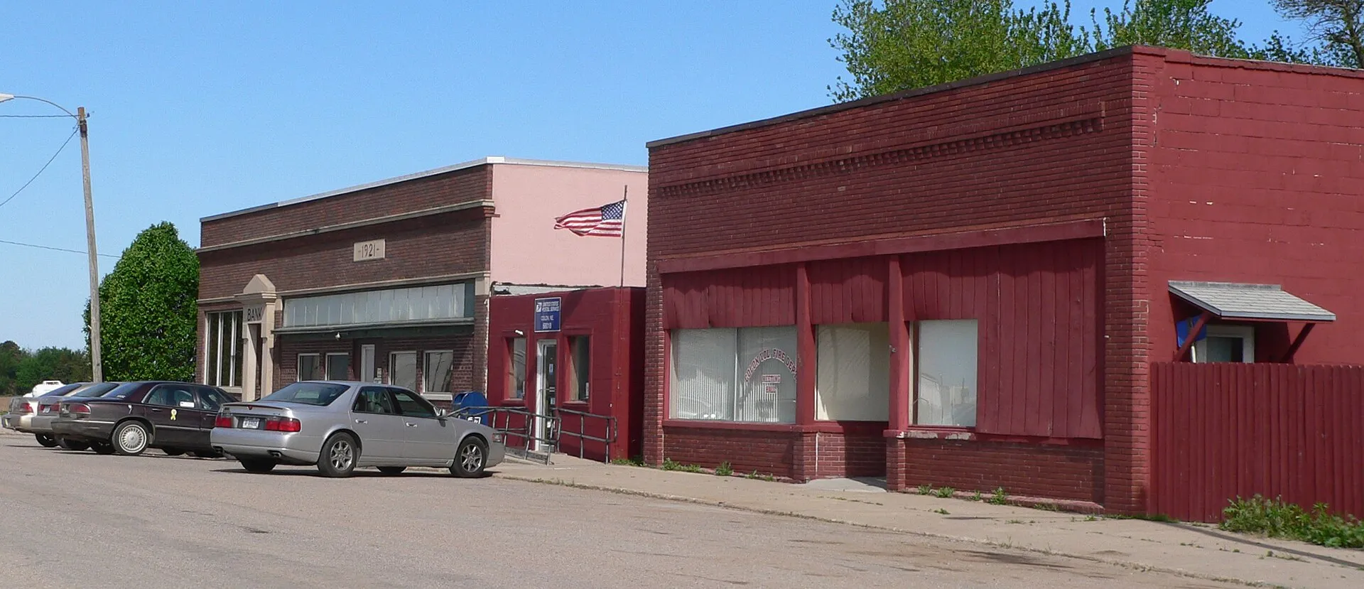 Downtown Colon, Nebraska: north side of Spruce Street.