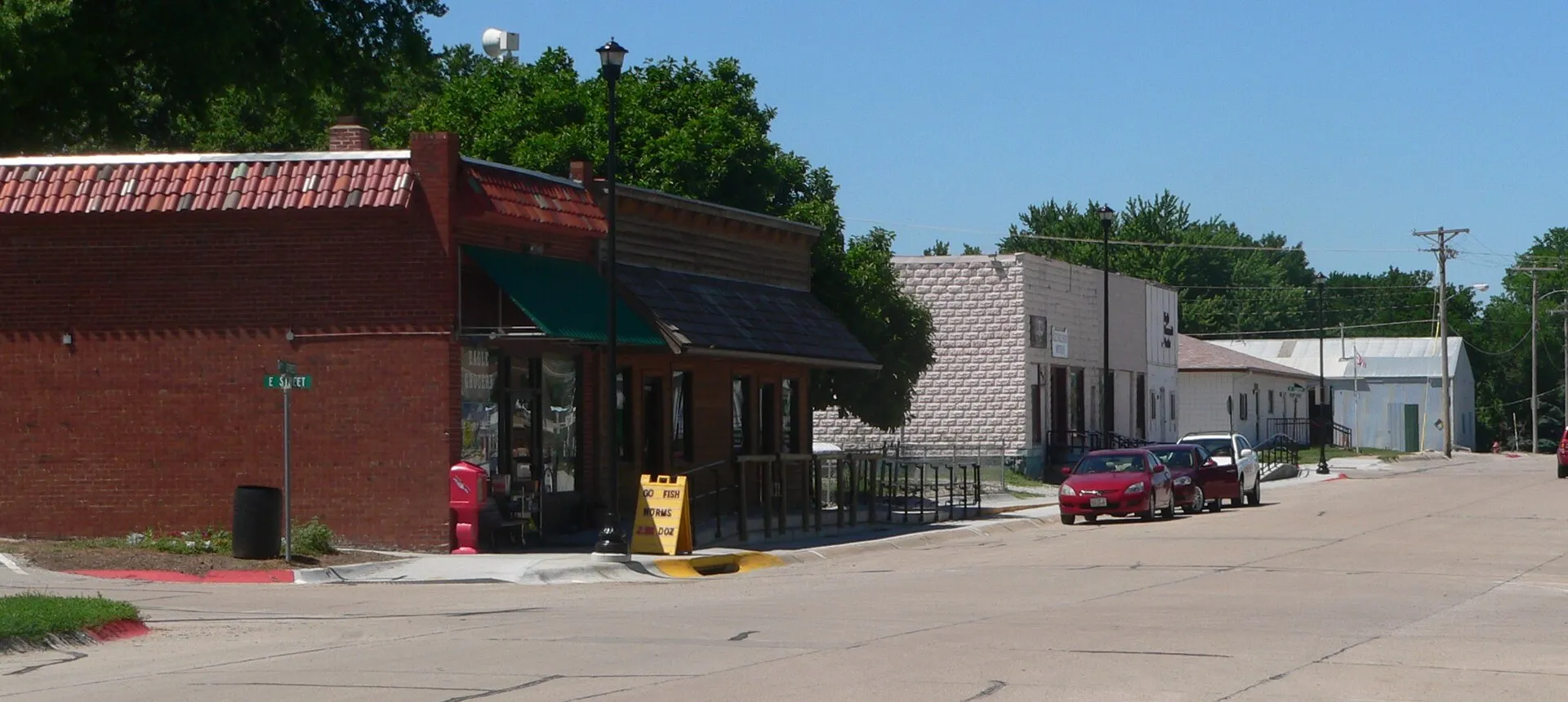 Downtown Eagle, Nebraska: west side of Fourth Street, seen from about E Street.