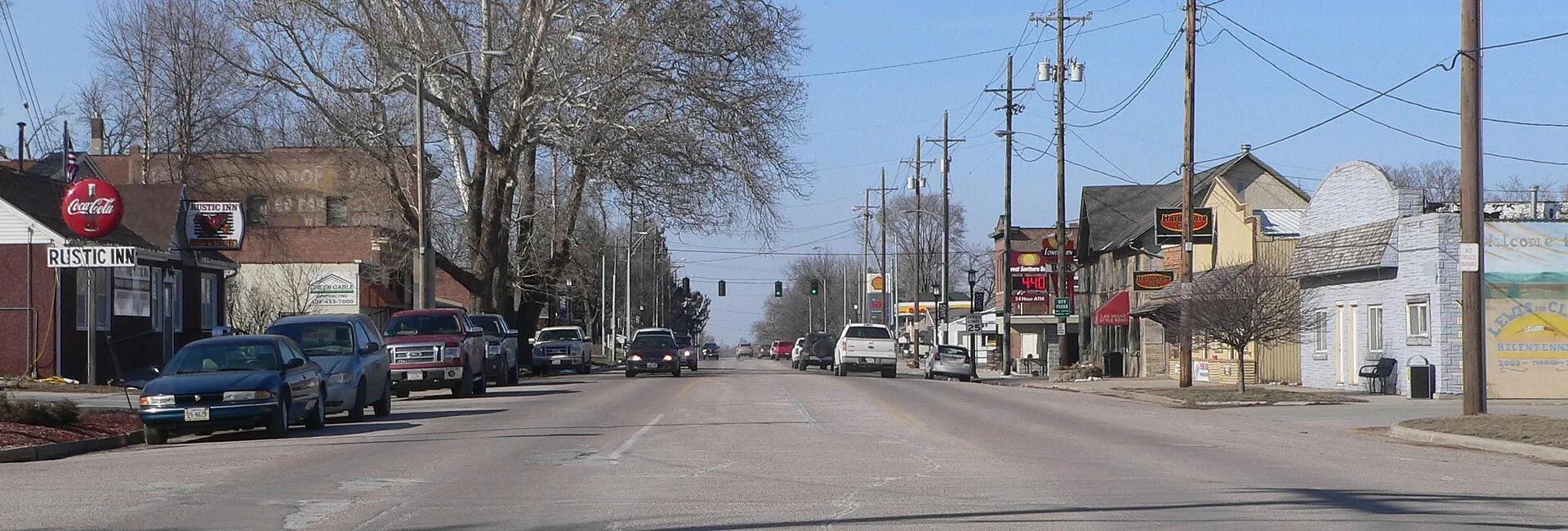 Downtown Fort Calhoun, Nebraska: U.S. Highway 75, looking north.