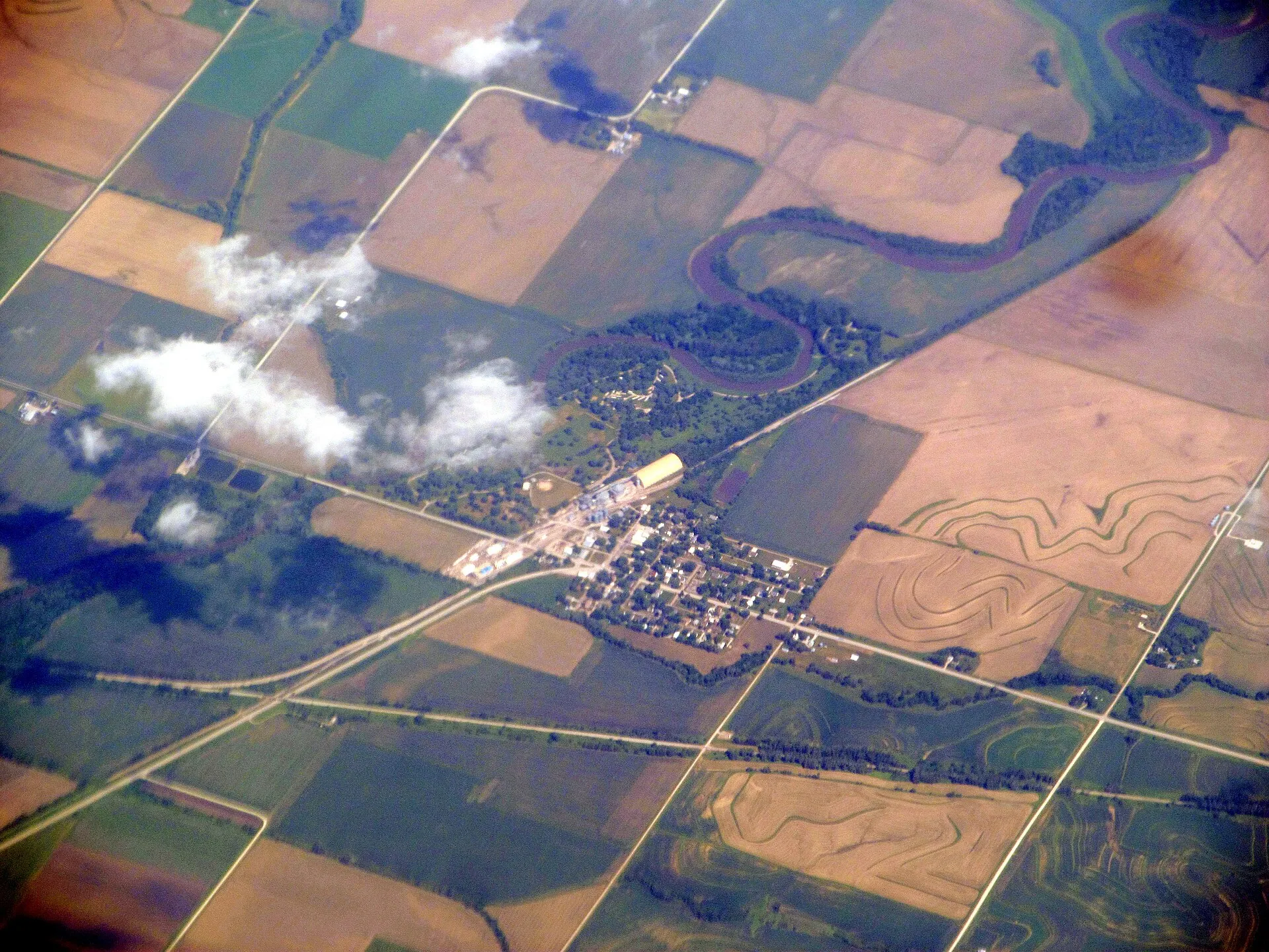 Aerial view of Hancock, Iowa in June 2017