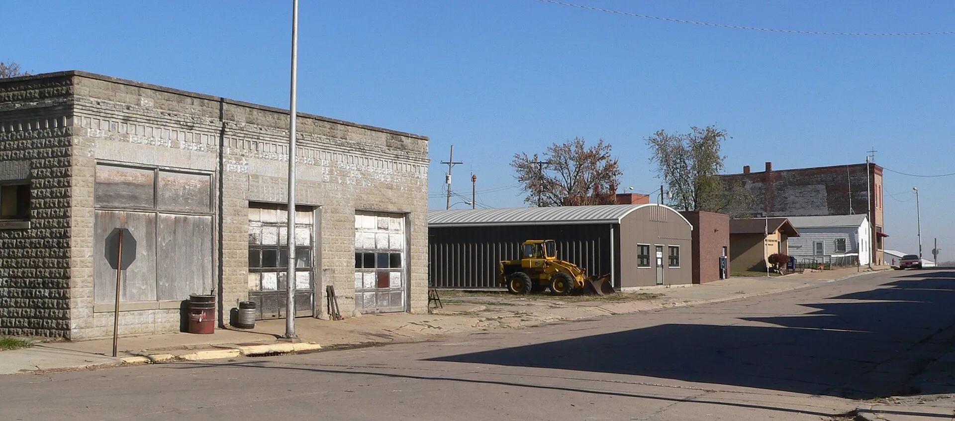 Downtown Herman, Nebraska: northwest side of 5th Street, seen from about West Street. (The streets in Herman do not run north-south and east-west.)