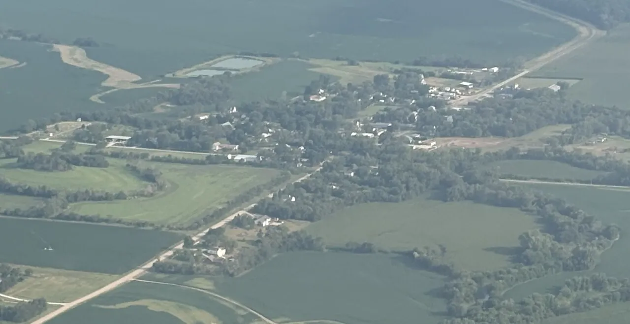 Aerial view of Ithaca, Nebraska in 2026