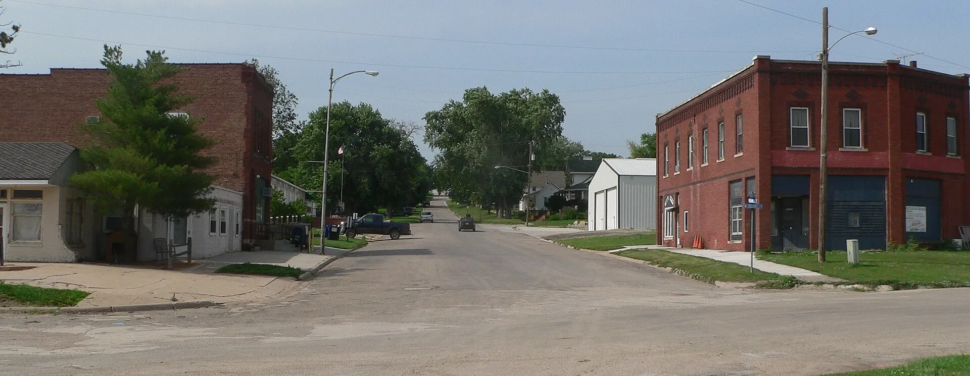 Downtown Kennard, Nebraska: Main Street, looking north from about 2nd Street.