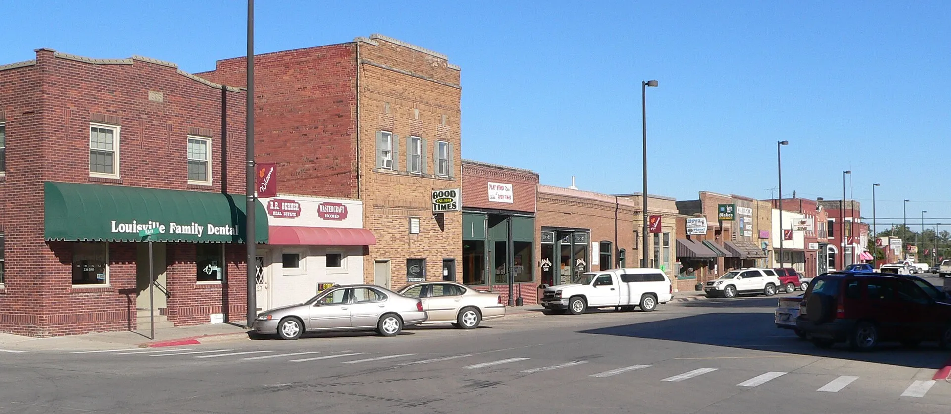Downtown Louisville, Nebraska.
