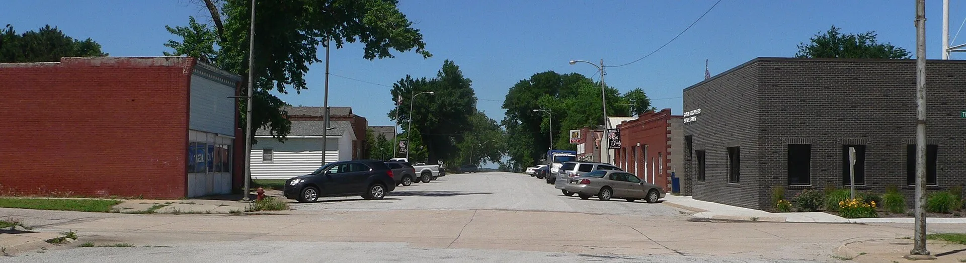 Downtown Murdock, Nebraska: Nebraska Street, looking north from about Third Street.
