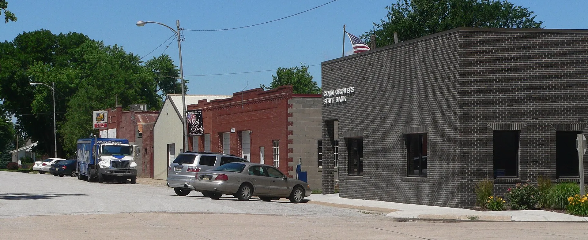 Downtown Murdock, Nebraska: east side of Nebraska Street, looking northeast from about Third Street.