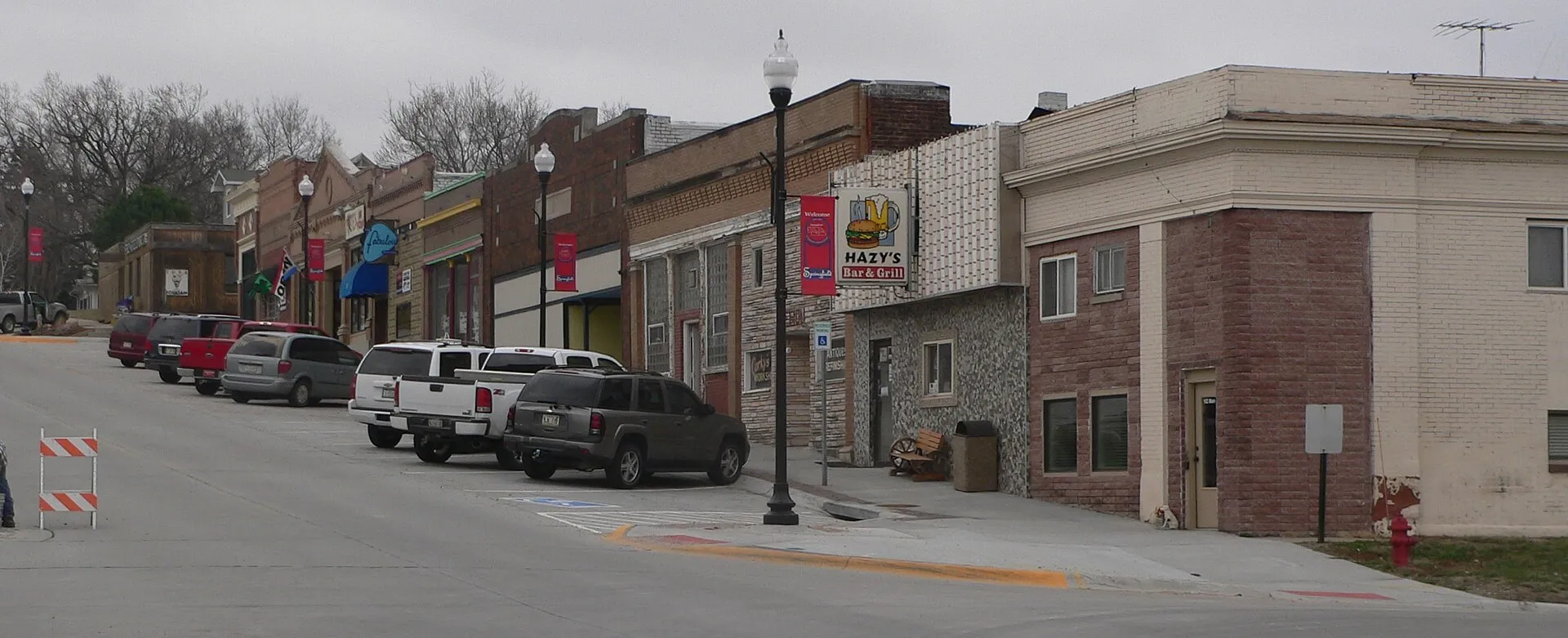 Downtown Springfield, Nebraska: south side of Main Street, looking eastward from about First Street.