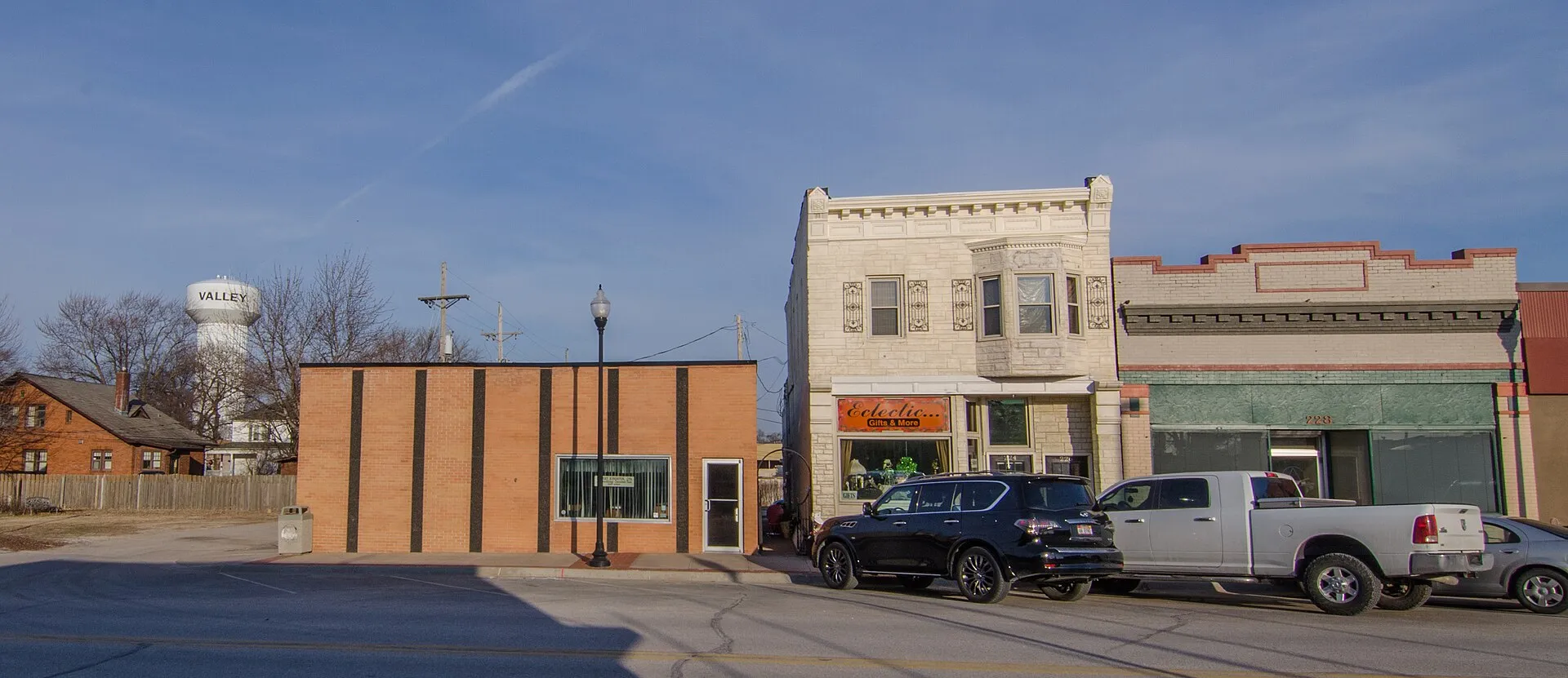 Downtown Valley Nebraska and Water Tower