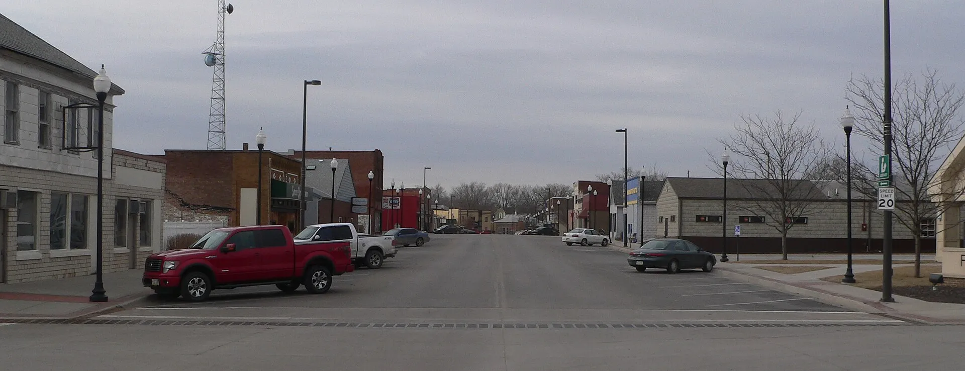 Downtown Valley, Nebraska: North Spruce Street, looking north.