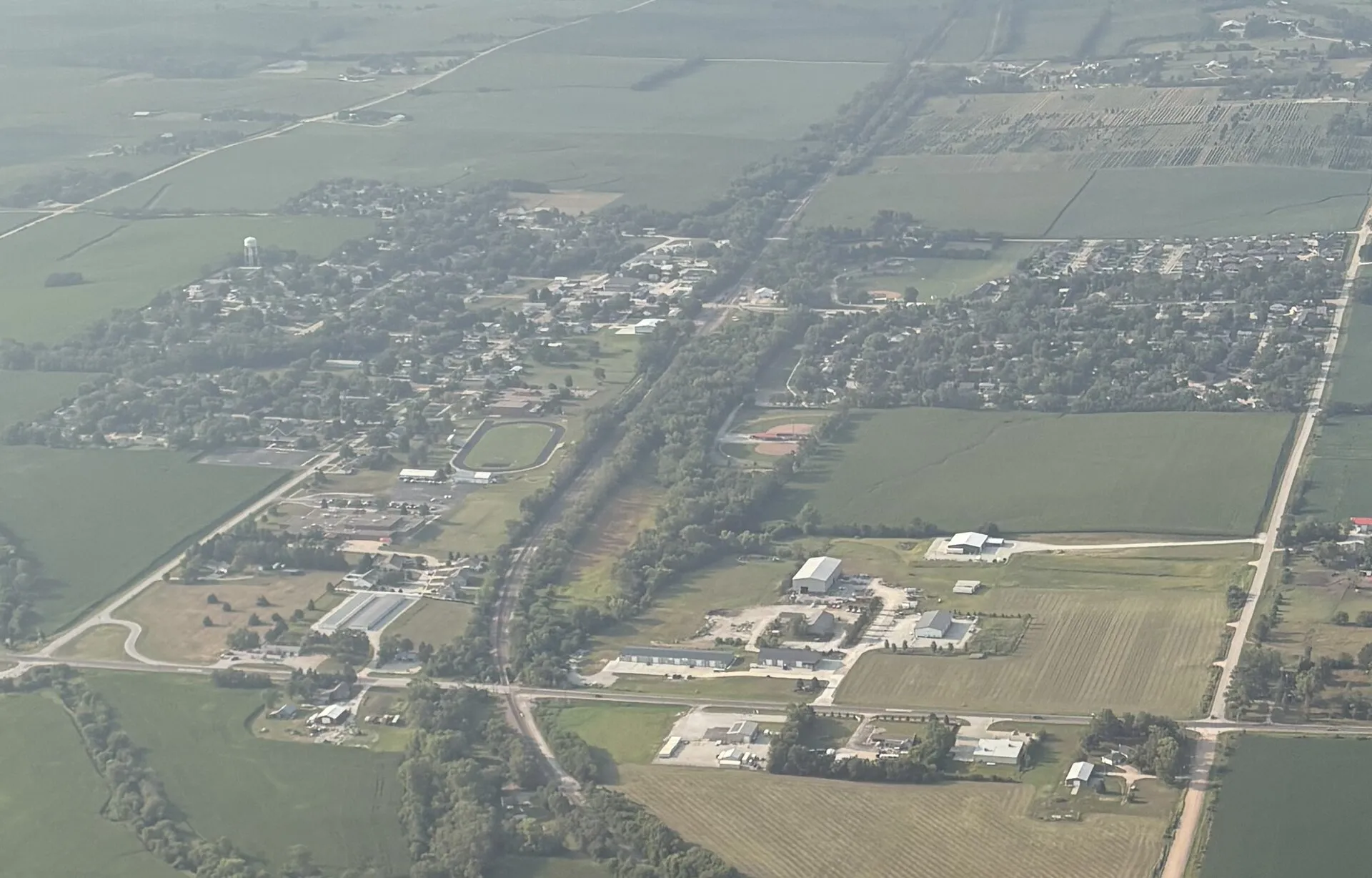 Aerial view of Yutan, Nebraska in 2026