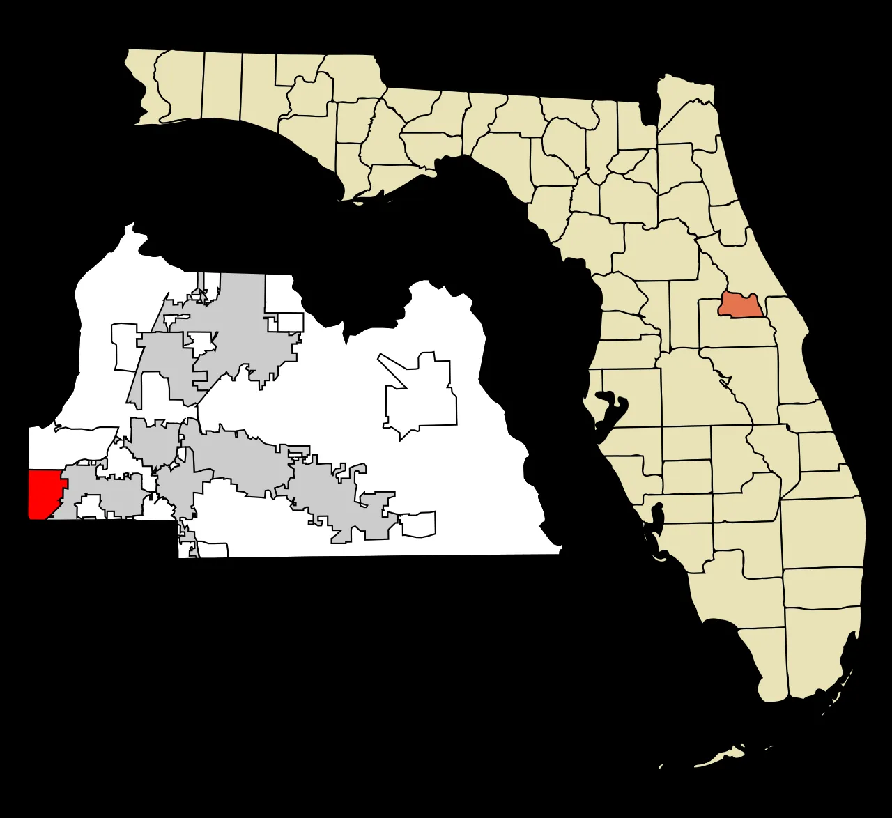 Location of Forest City in Seminole County, Florida