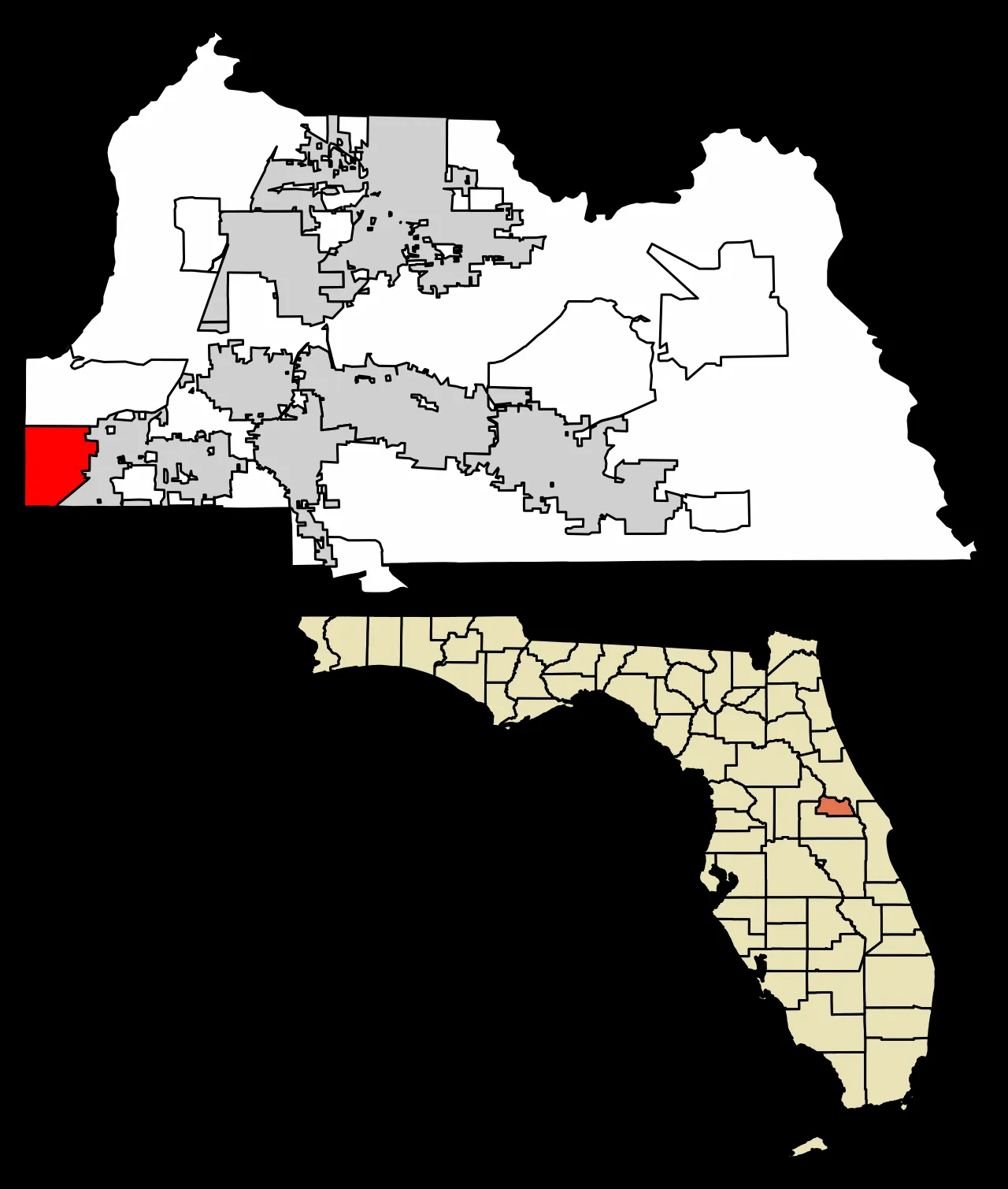 Location of Forest City in Seminole County, Florida