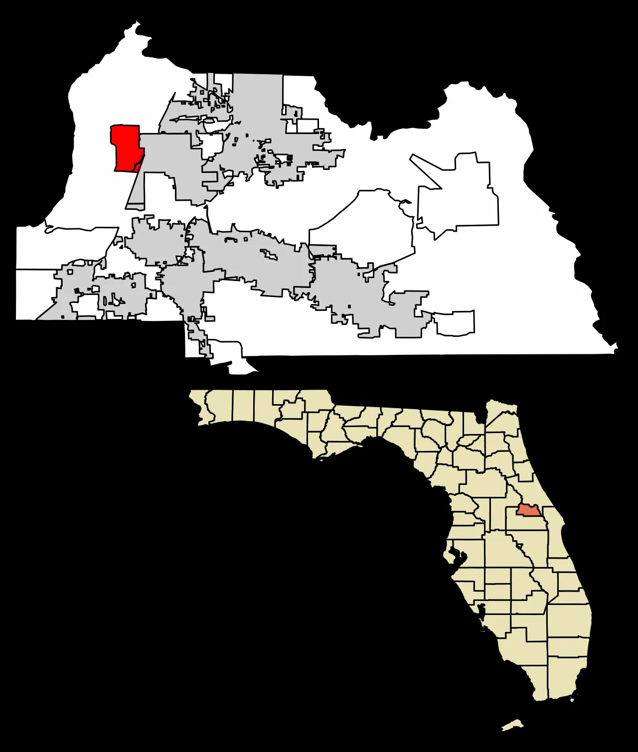 Location of Heathrow in Seminole County, Florida