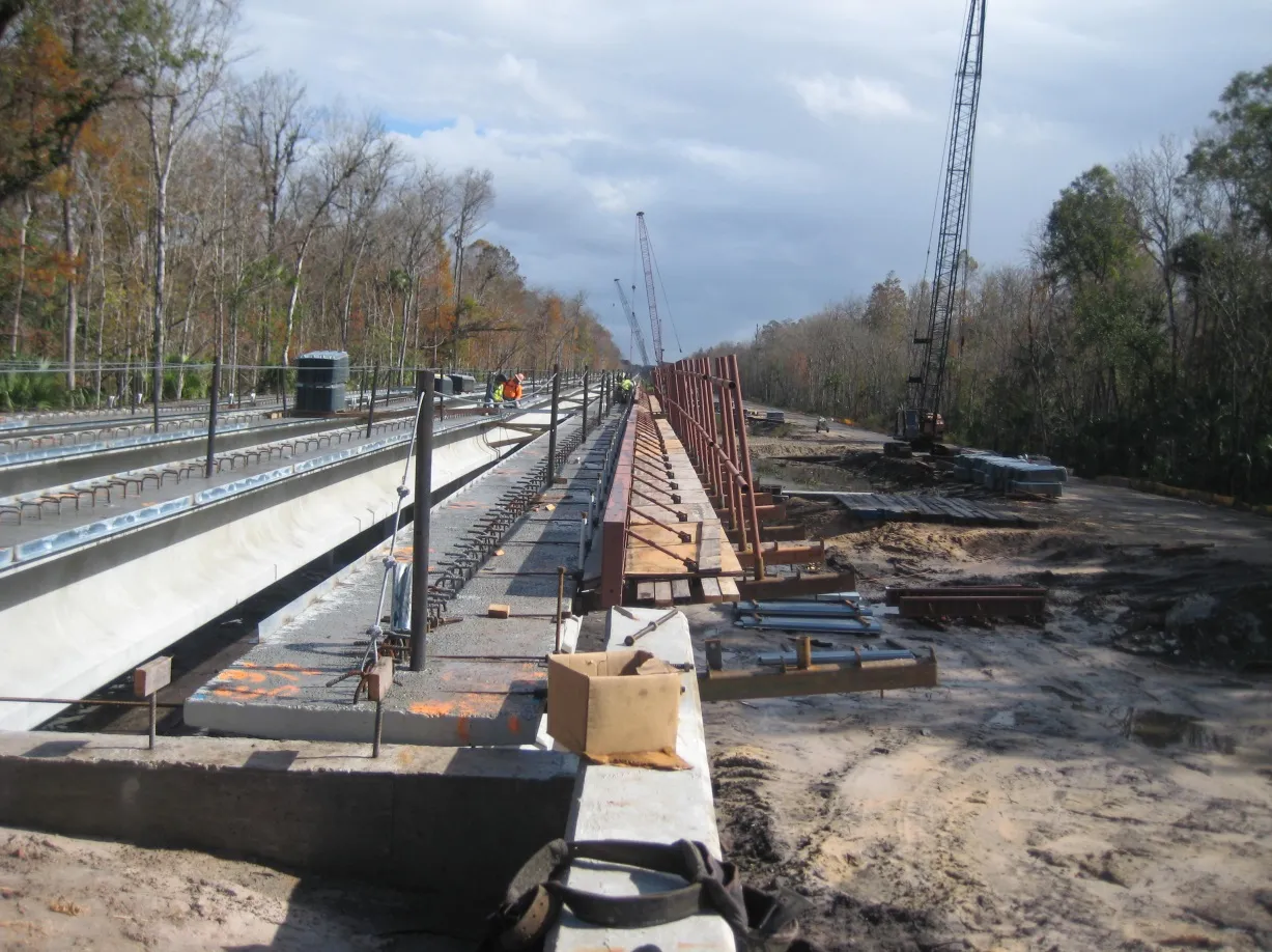 Bridge under construction for the Poinciana Parkway over the Reedy Creek Mitigation Bank