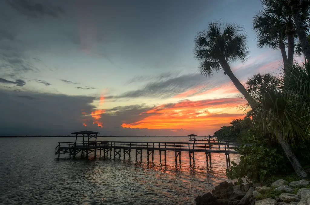 Sunset at Indian Harbour Beach.
