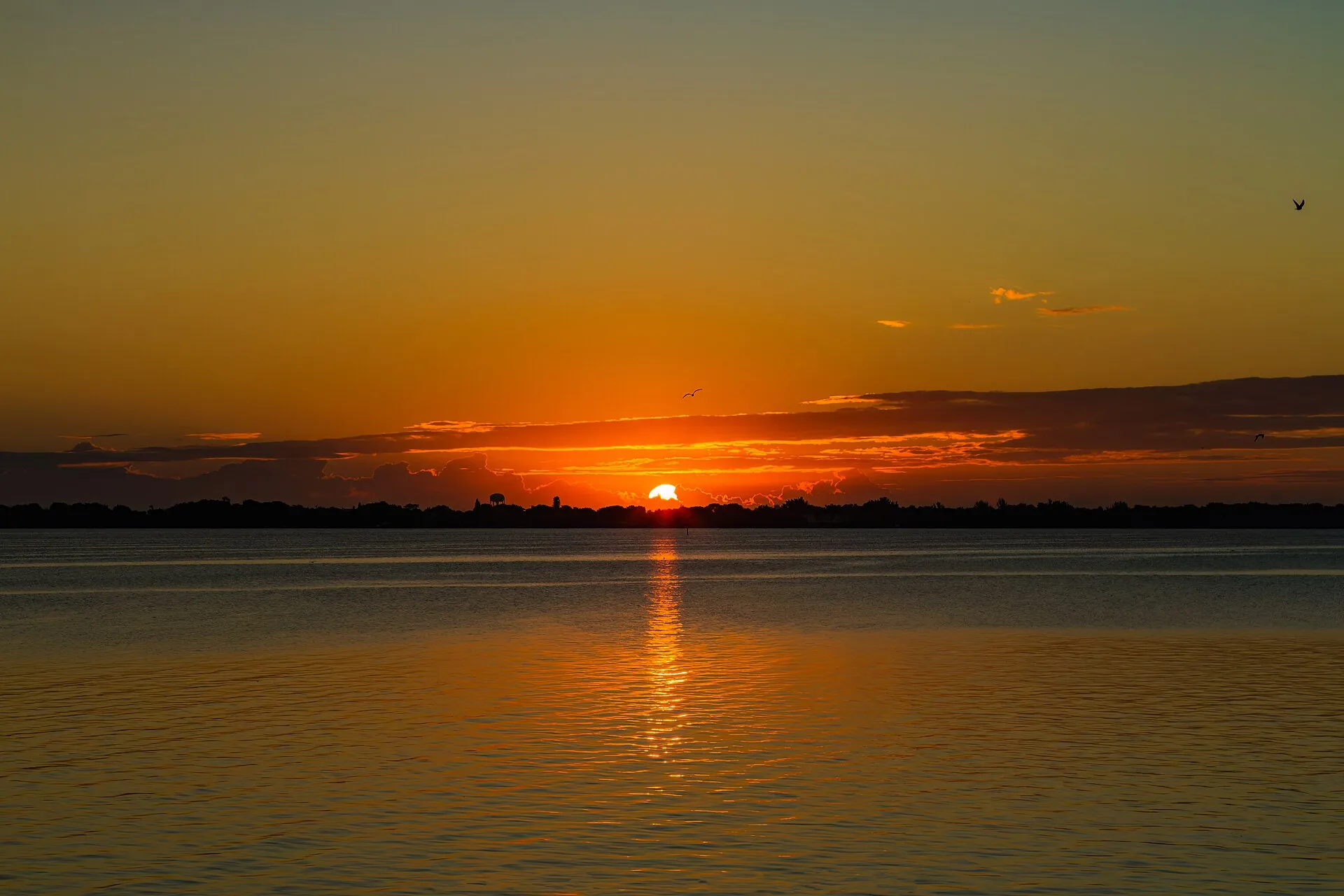 Sunrise over Merritt Island, Florida and the Indian River Lagoon.