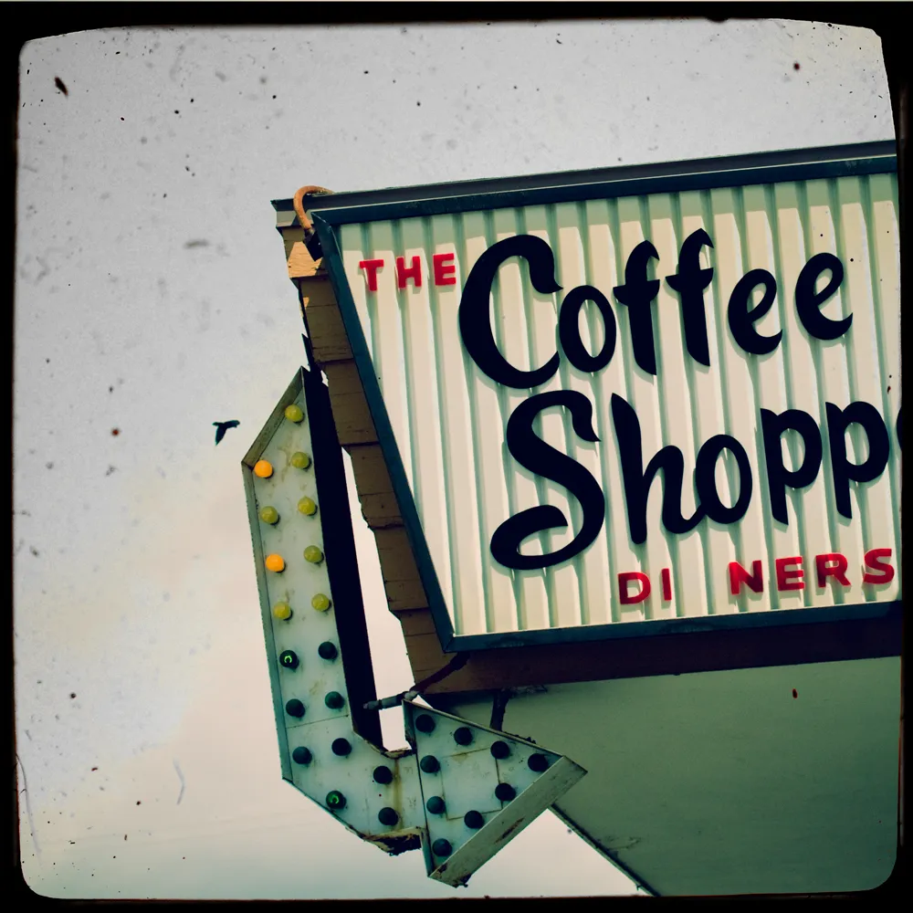 Vintage sign of The Coffee Shoppe, downtown Titusville.