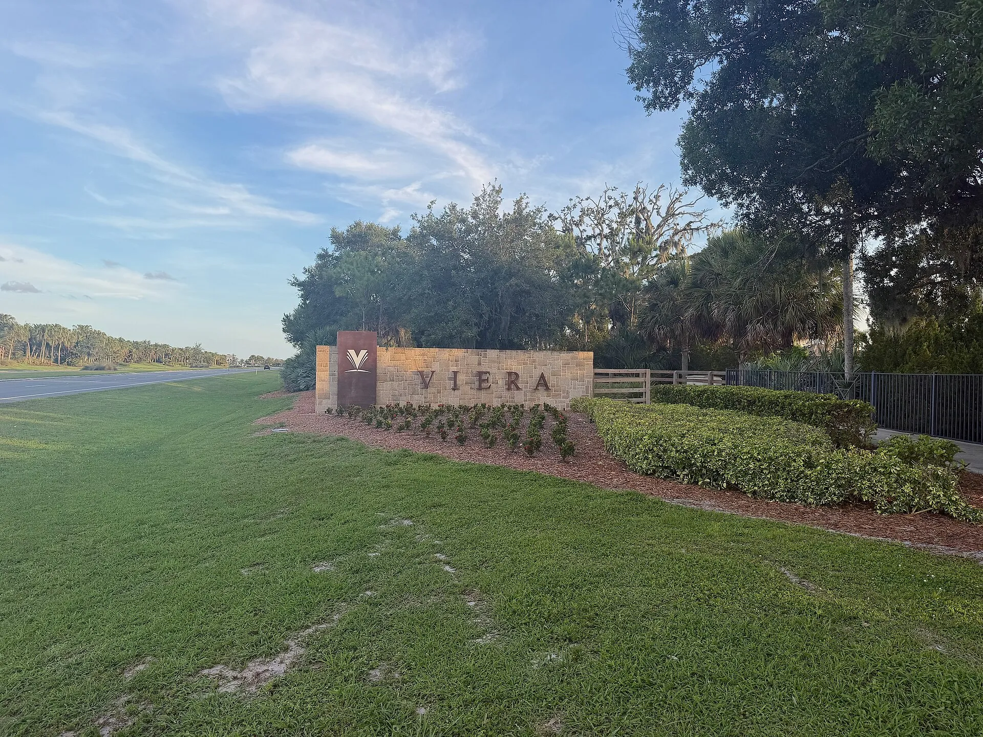 Entrance to Viera West from Stadium Parkway, Viera, Florida.