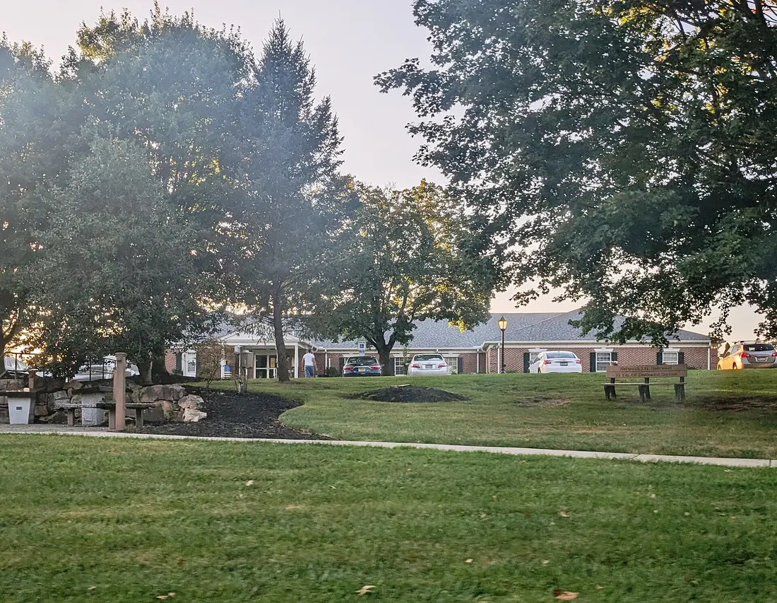 Photo of the East Norriton Township, Pennsylvania Municipal Building. Photo taken from Stanbridge Street looking northwest.