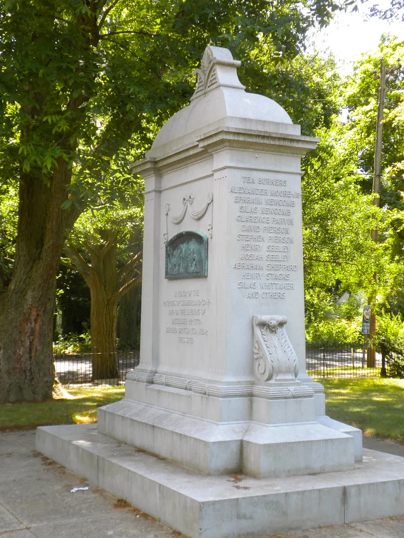 Teaburner's Monument in Greenwich, New Jersey. Part of Greenwich Historic District on the NRHP since January 20, 1972. HD is on Main St.(Greate Street now) from Cohansey River N to Othello. Teaburner's Monument marks th