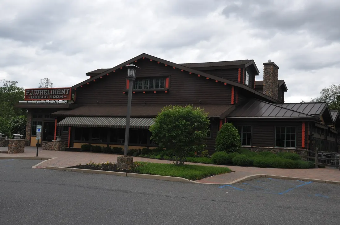 P.J. WHELIHAN’S RESTAURANT IN MEDFORD LAKES, NJ. THIS STANDS ON THE SITE OF THE LOG CABIN LODGE OR SETTLER’S INN WHICH BURNT DOWN IN 1998 BUT HAD THE SECOND LARGEST FIREPLACE EAST OF THE MISSISSIPPI RIVER. THE RESTAUR
