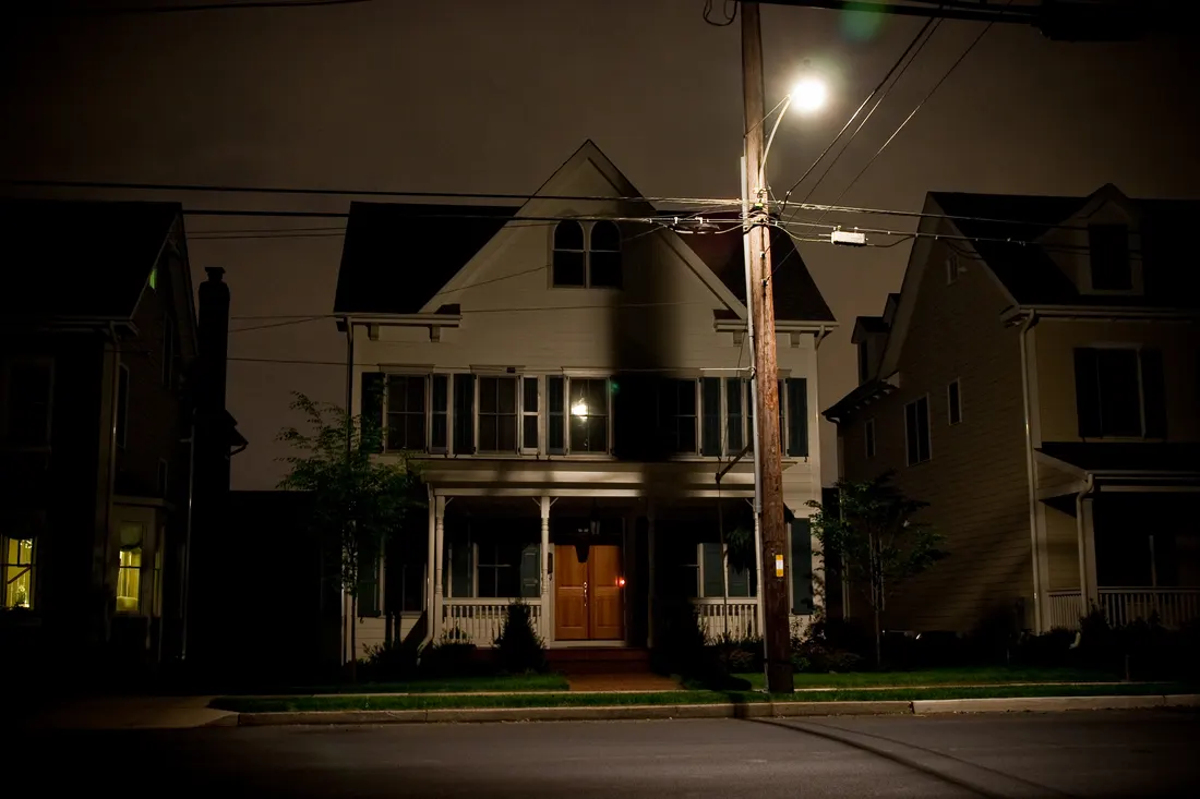 Newtown at night.