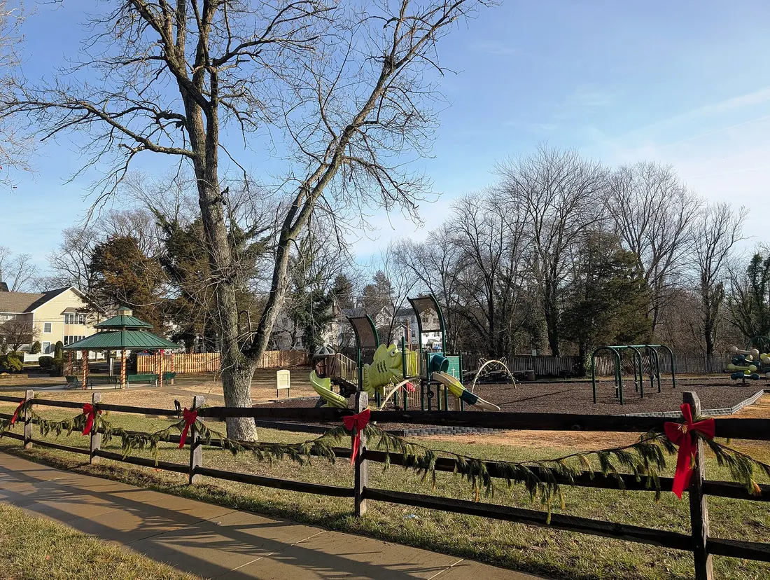 Photo of Mill Creek Park in Pemberton, New Jersey. Photo taken from County Route 616 (Hanover Street) looking northeast.