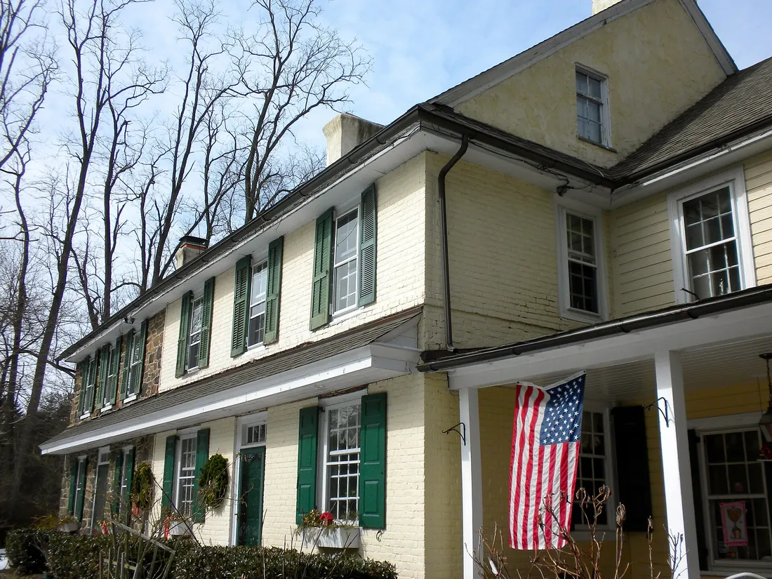 Pennsbury Inn in Pennsbury Township in Chester County, PA between Kennett Square and Chadds Ford. On NRHP since March 16, 1972. On U.S. Route 1 at its junction with Hickory Hill Road, north side of US 1, sort of under