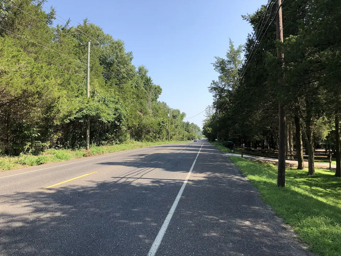 View north along Salem County Route 553 (Centerton Road) just south of Morton Avenue in Pittsgrove Township, Salem County, New Jersey