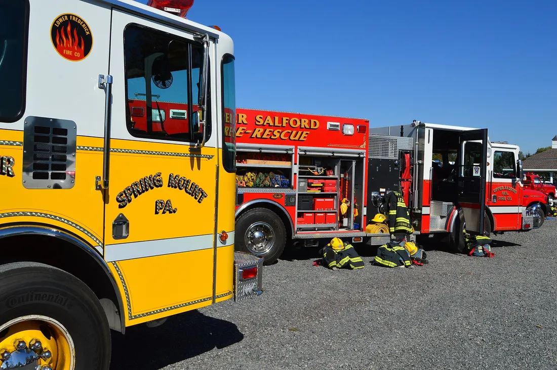 Fire trucks at the Upper Salford Twp. 275th Anniversary
