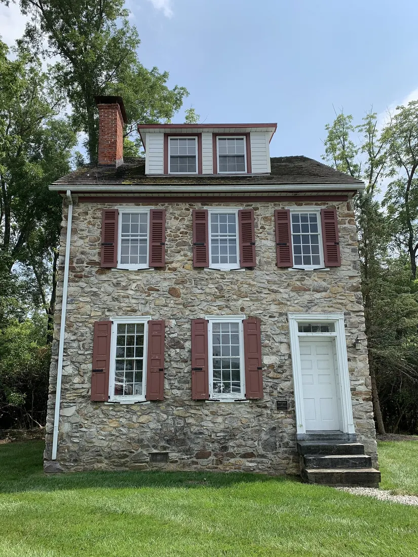 Miller's House, West Whiteland Township, Chester County, Pennsylvania, USA. House and adjacent mill listed on the National Register of Historic Places on May 19, 2004. House and mill date to the 18th century.