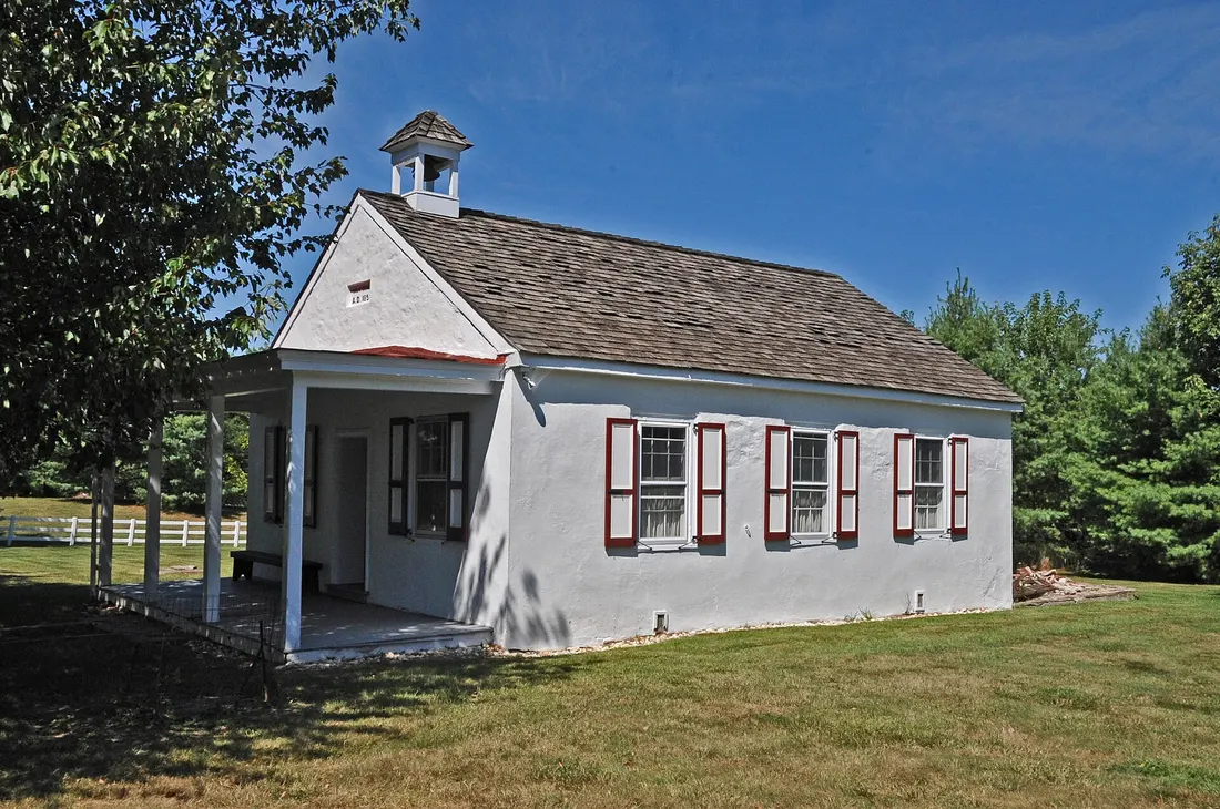 Whitpain Township, 1858. Franklinville School House served as a public school until 1908, and was resurrected as a private school in the 1920s for Peter Strassburger, son of Ralph Beaver Strassburger (former owner and pu