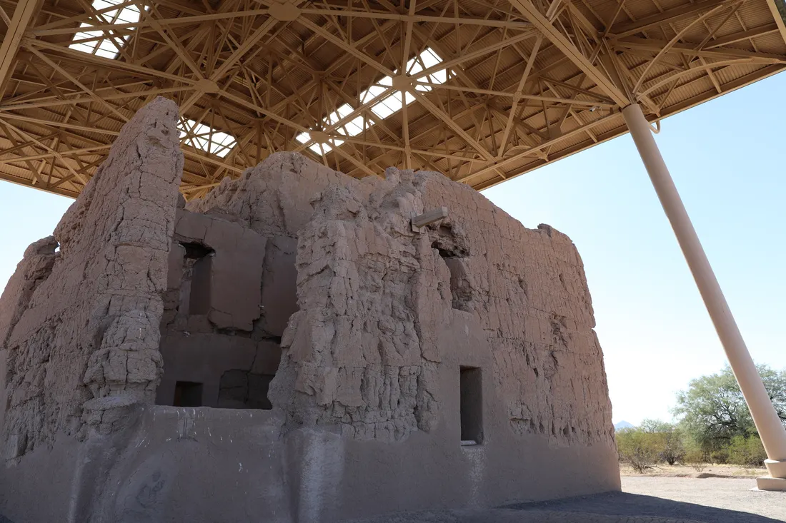 The Great House at Casa Grande Ruins National Monument, Coolidge, Arizona.