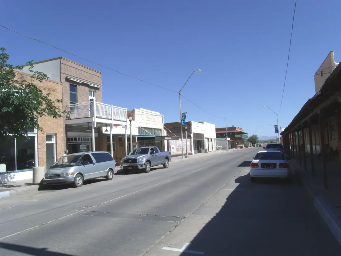 Main Street of the original town-site of Florence, Arizona; listed in the National Register of Historic Places.