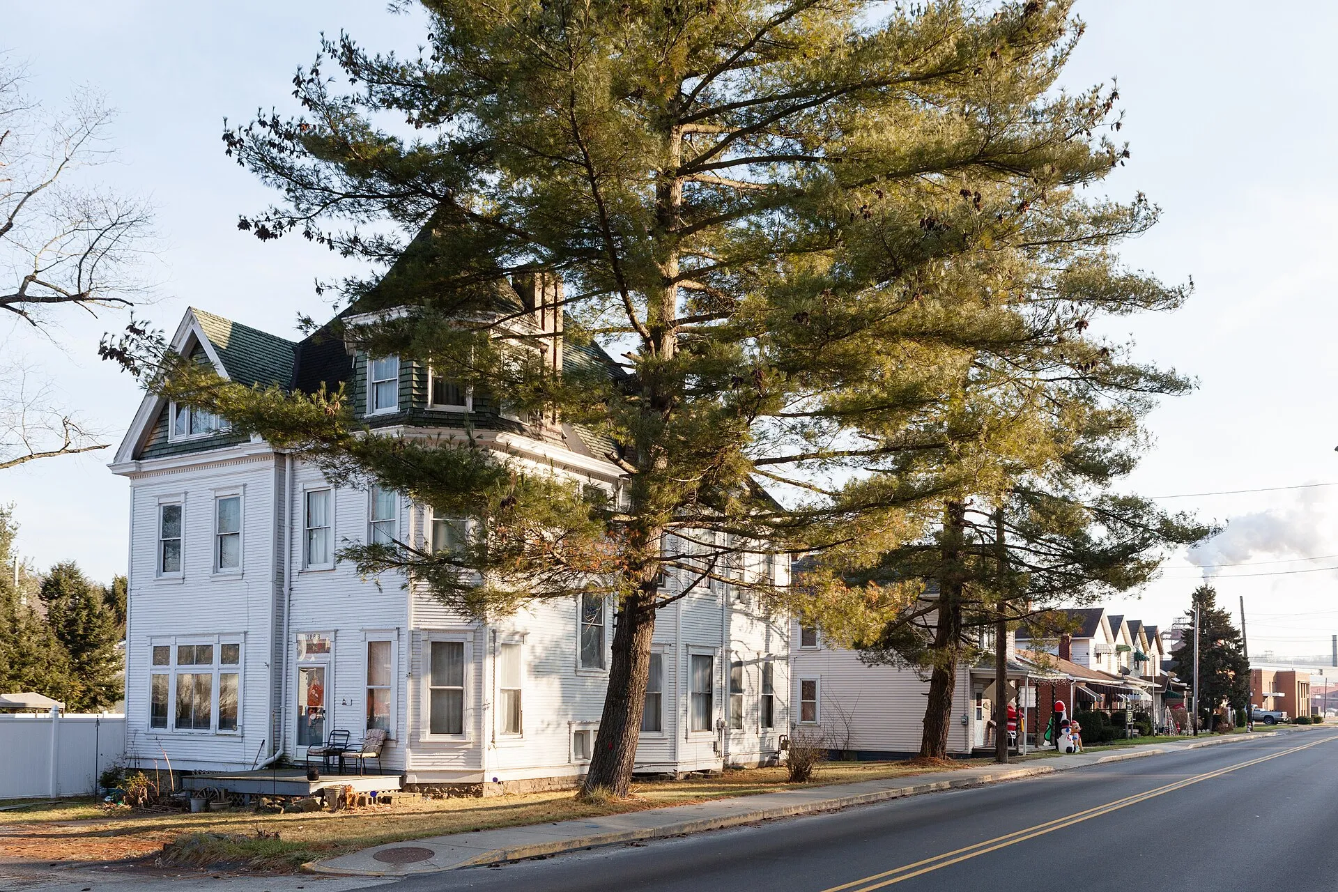 Intersection of Main St and Bridge St in Allenport, Washington County, Pennsylvania , looking south.