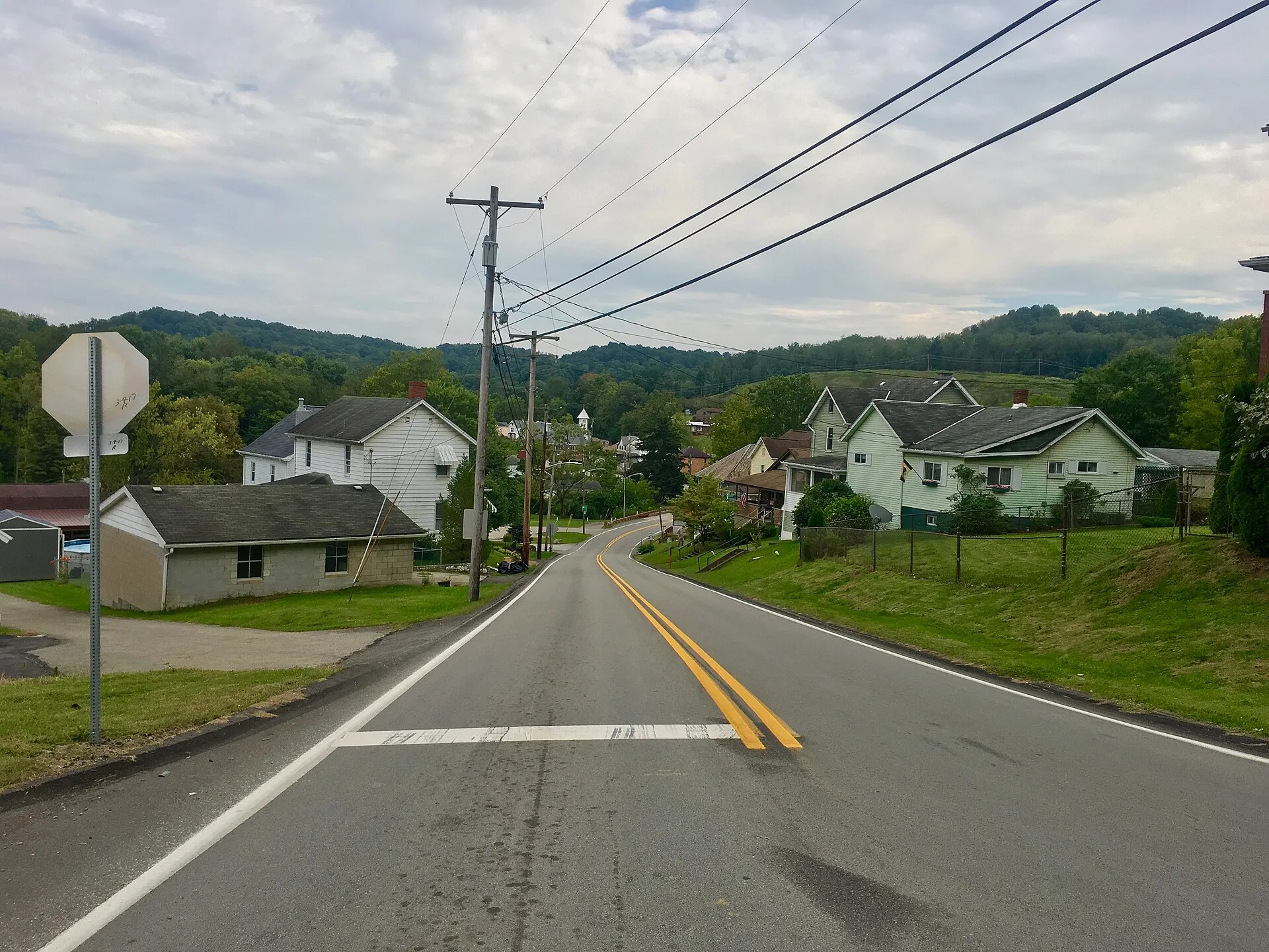 View over the borough of Arona, Pennsylvania, from the corner of State Route 136 and Main Street.