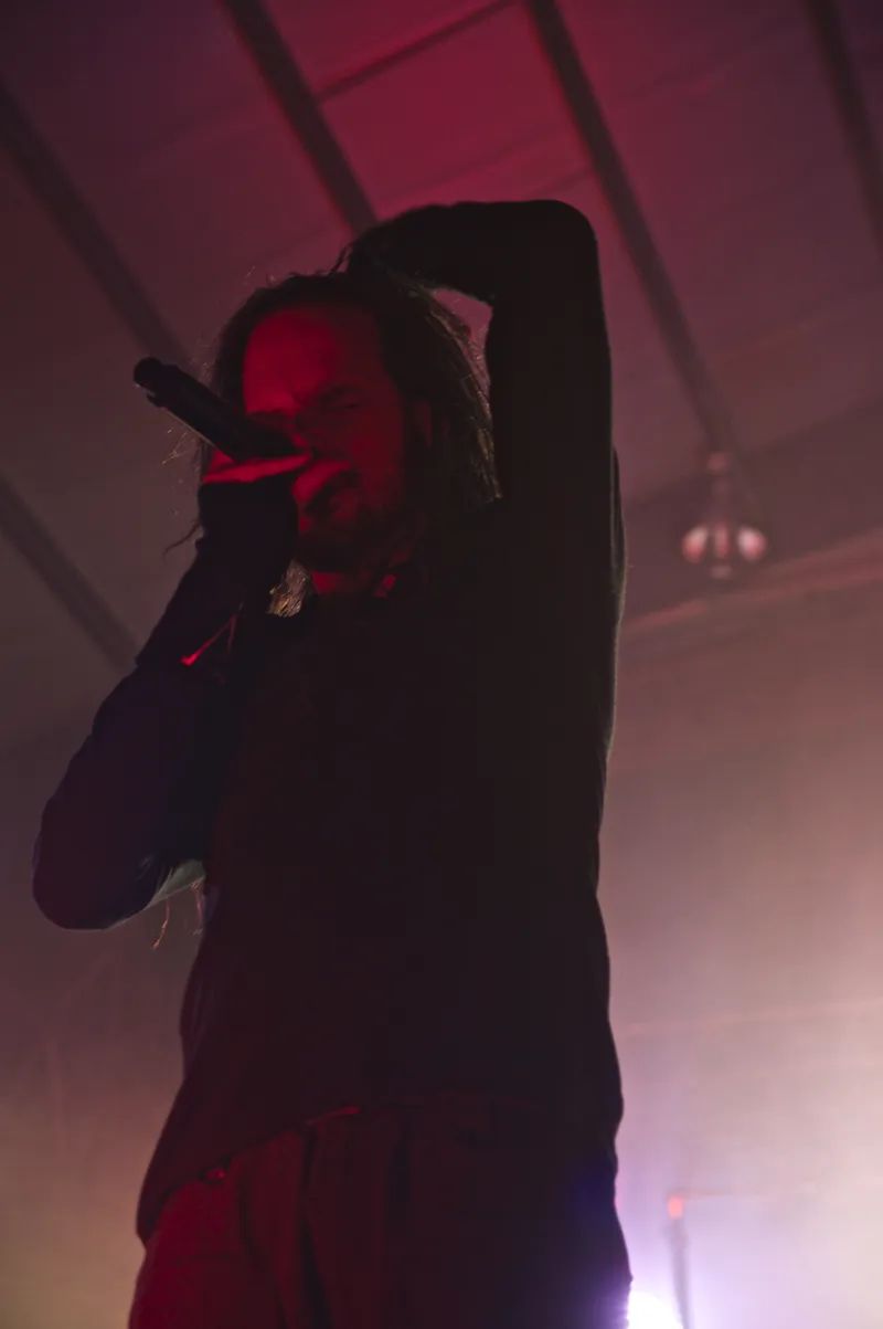Jonathan Davis performing with Korn in Belle Vernon, PA, the first show of the reunion tour