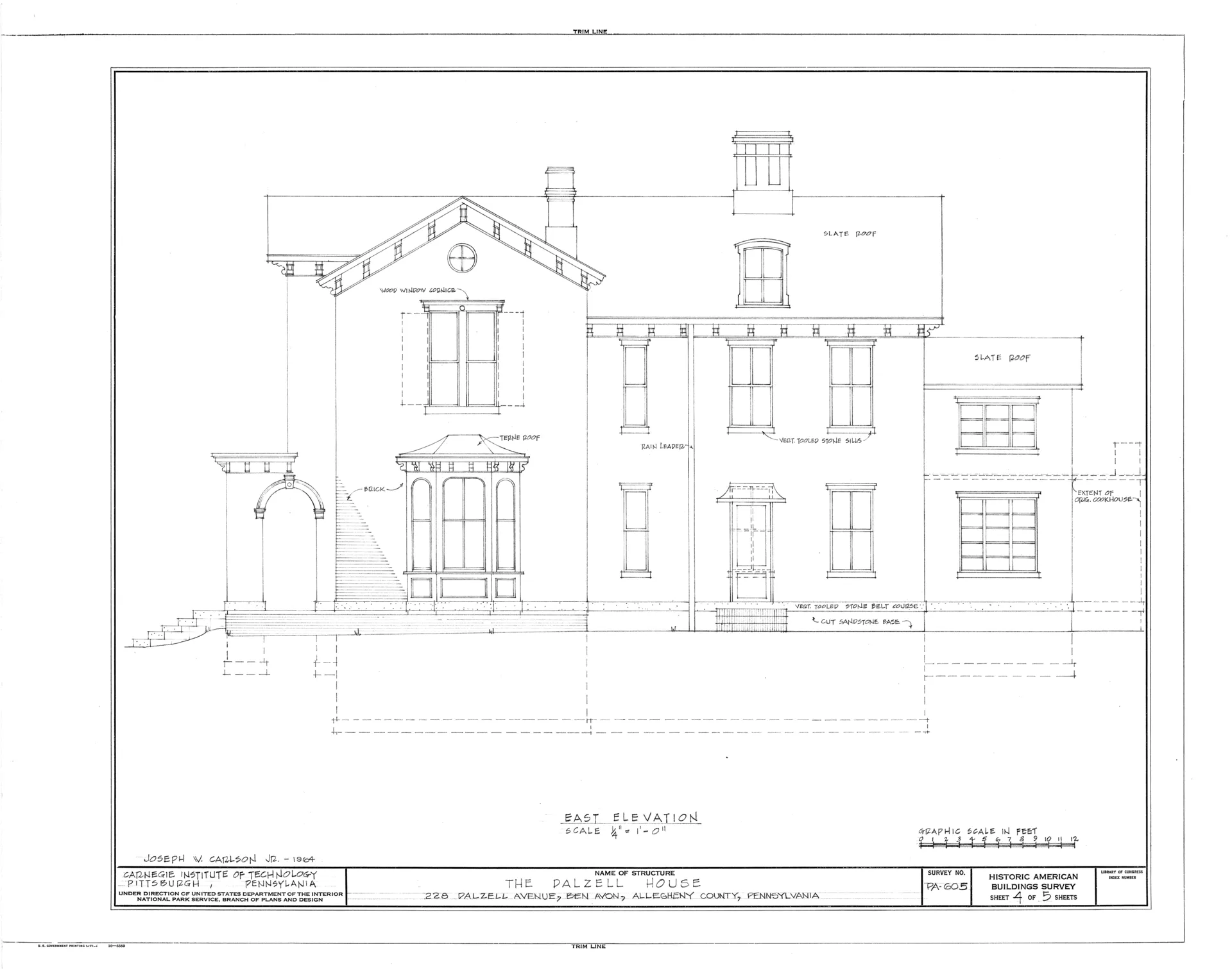 Dalzell House, 228 Dalzell Avenue, Ben Avon, Allegheny County, PA HABS PA,2-BENAV,1- (sheet 4 of 5).png
