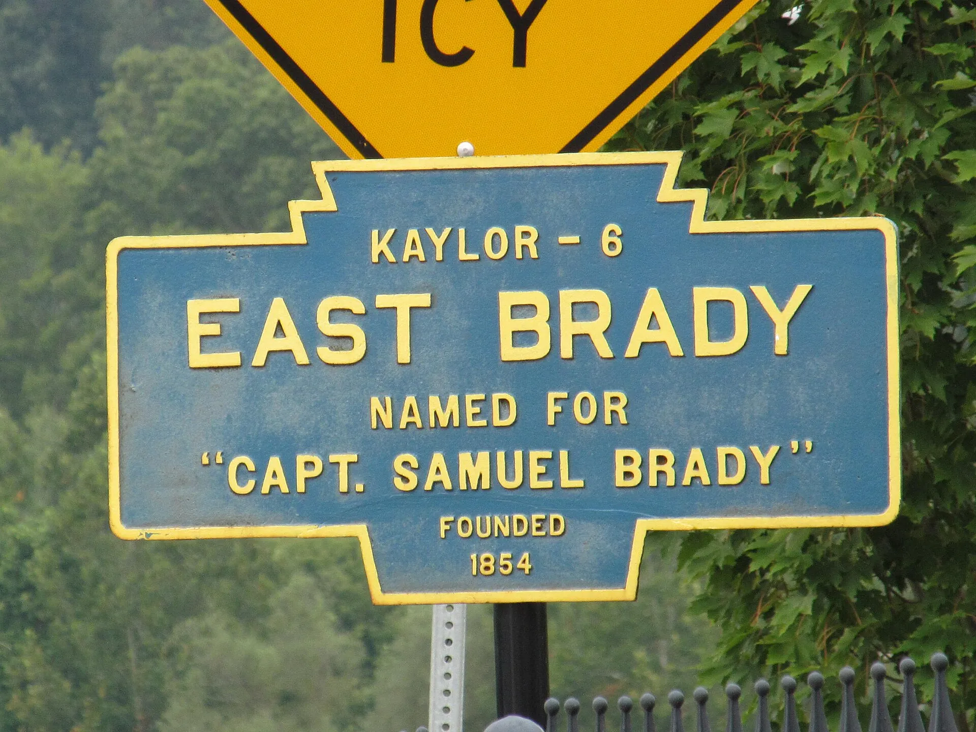 Keystone Marker for East Brady, Pennsylvania
