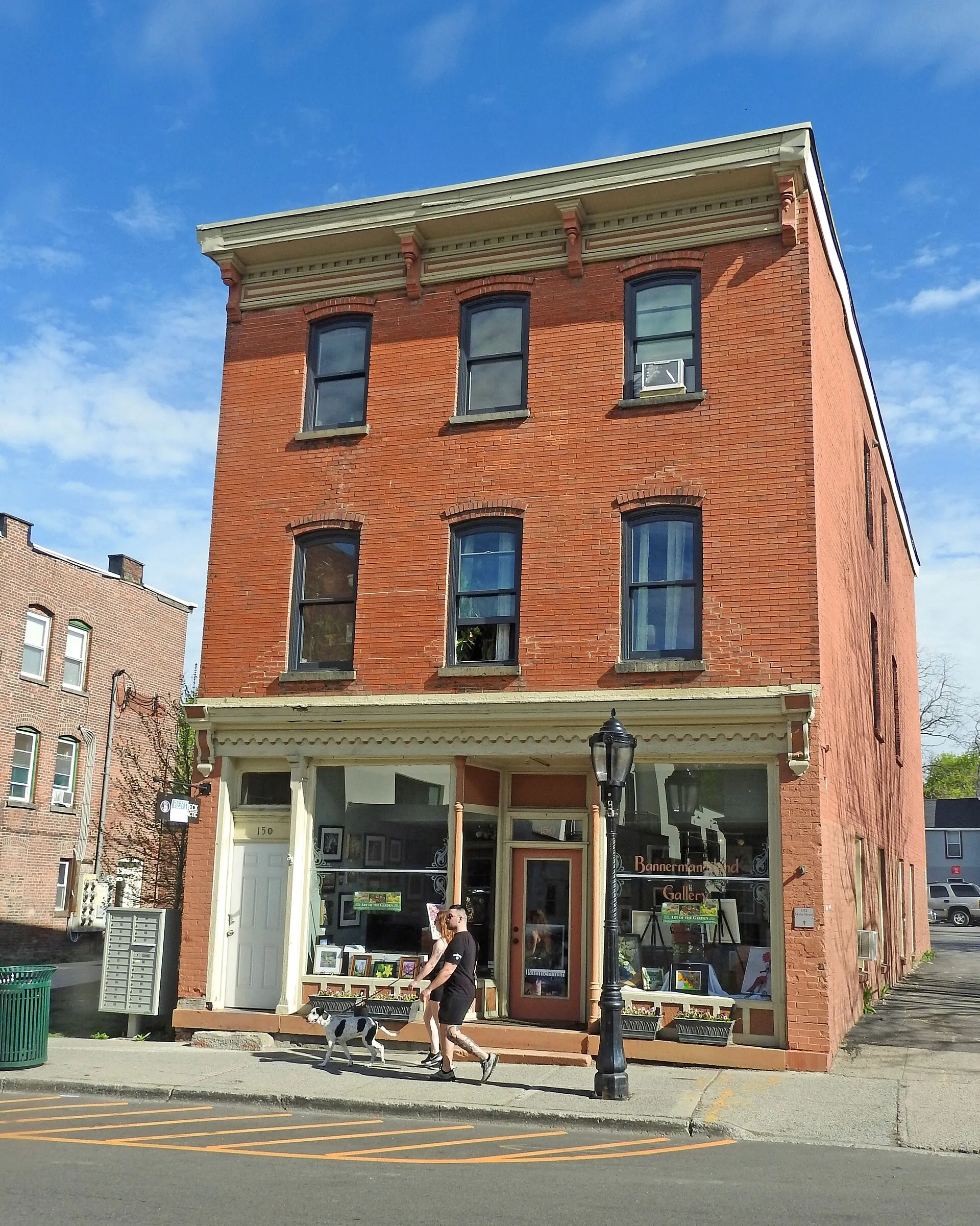 Looking north across Main Street on a sunny morning