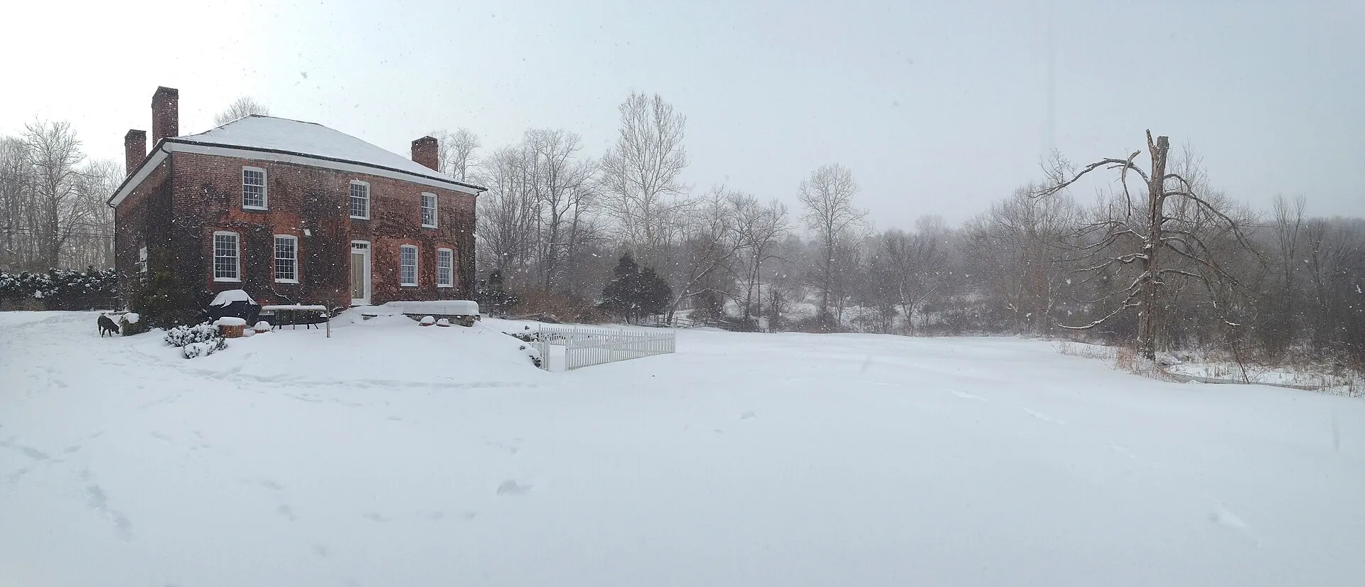 A view of Noxon house from the rear in winter